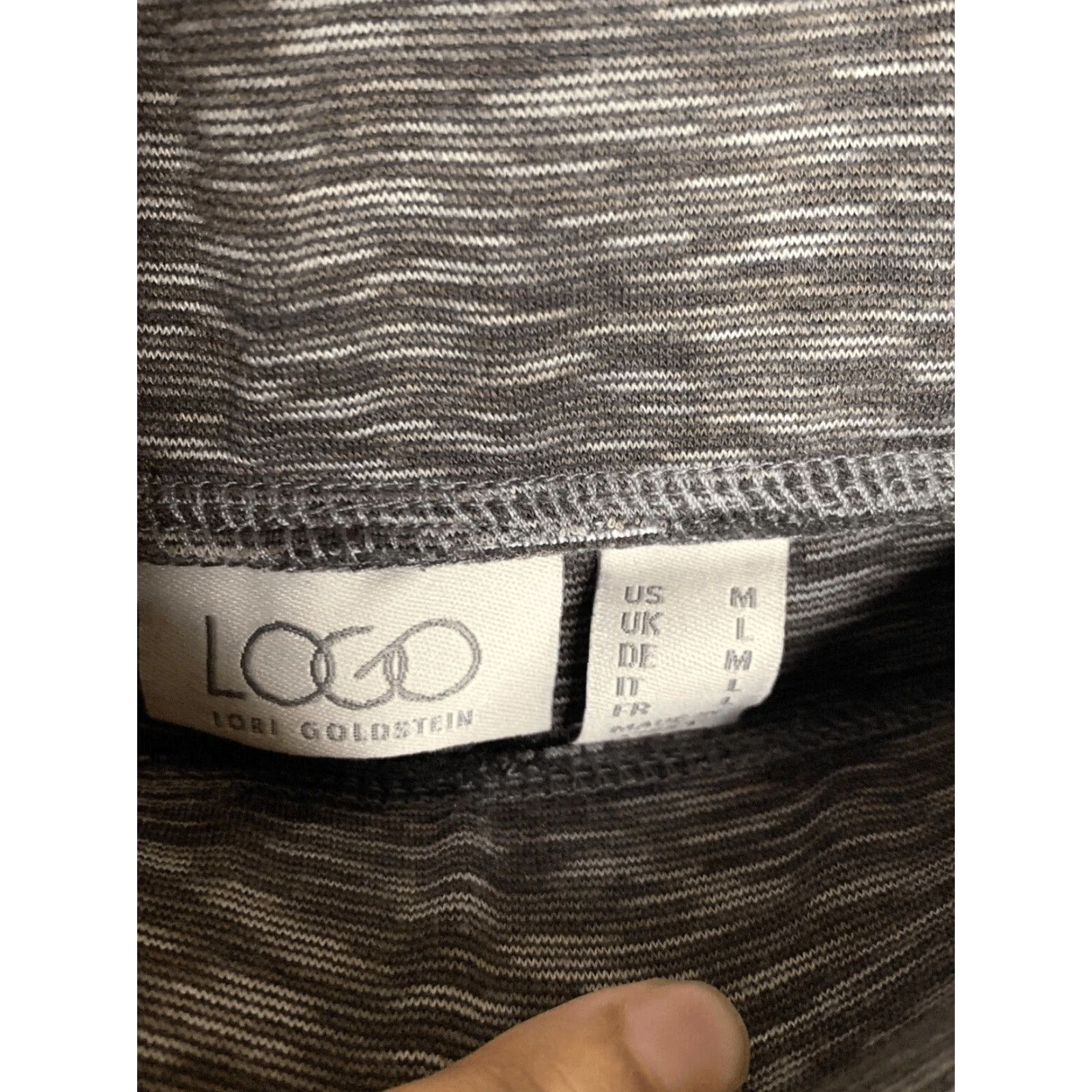 Vintage LOGO Lori Goldstein Ponte Knit Pants Women's Medium Gray Ankle Suede Panels Knit Fabric Size 32" / US 10 / IT 46 - 2 Thumbnail