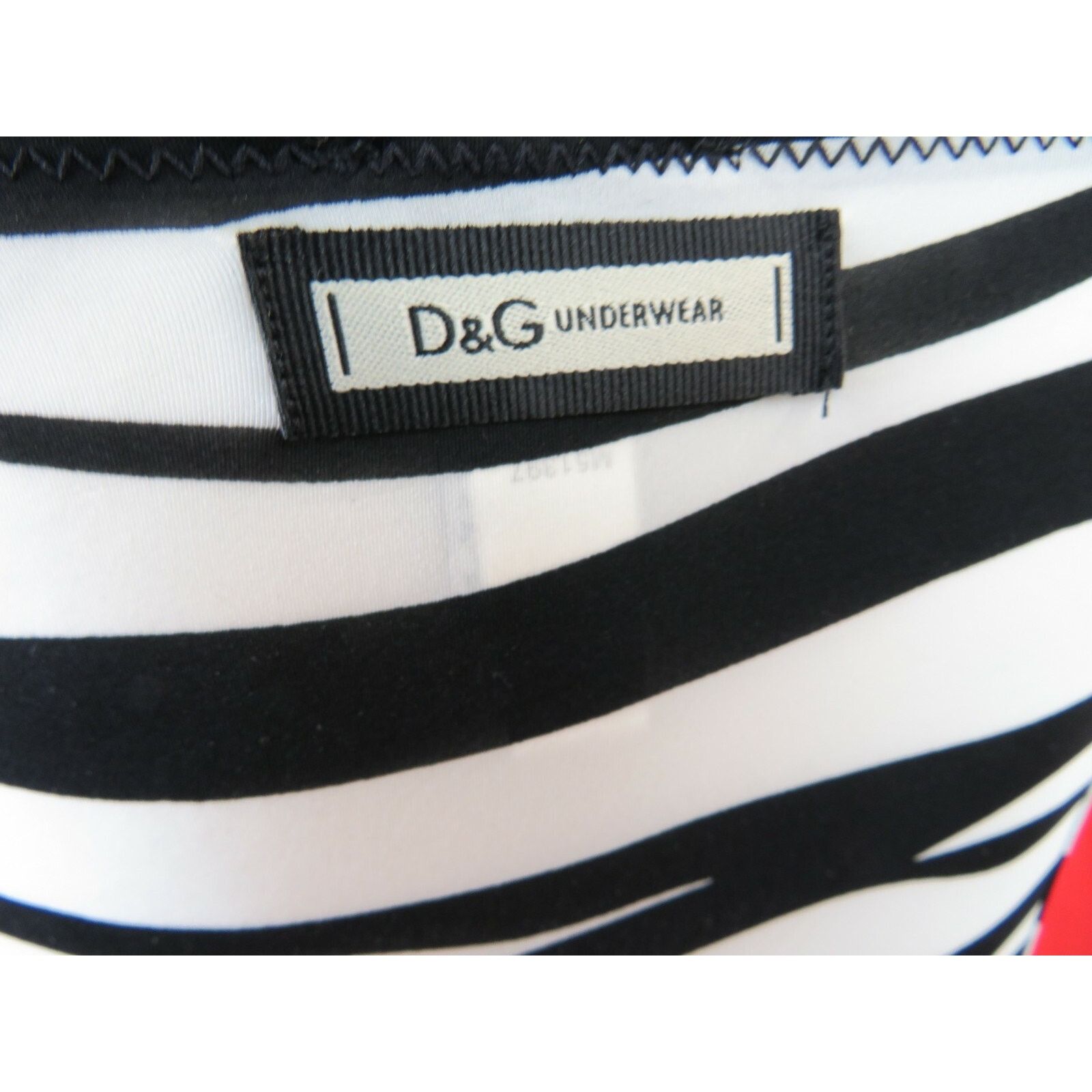Dolce & Gabbana DOLCE GABBANA BLACK WHITE ZEBRA LOGO BRA STRETCH TANK TOP S Size S / US 4 / IT 40 - 6 Thumbnail
