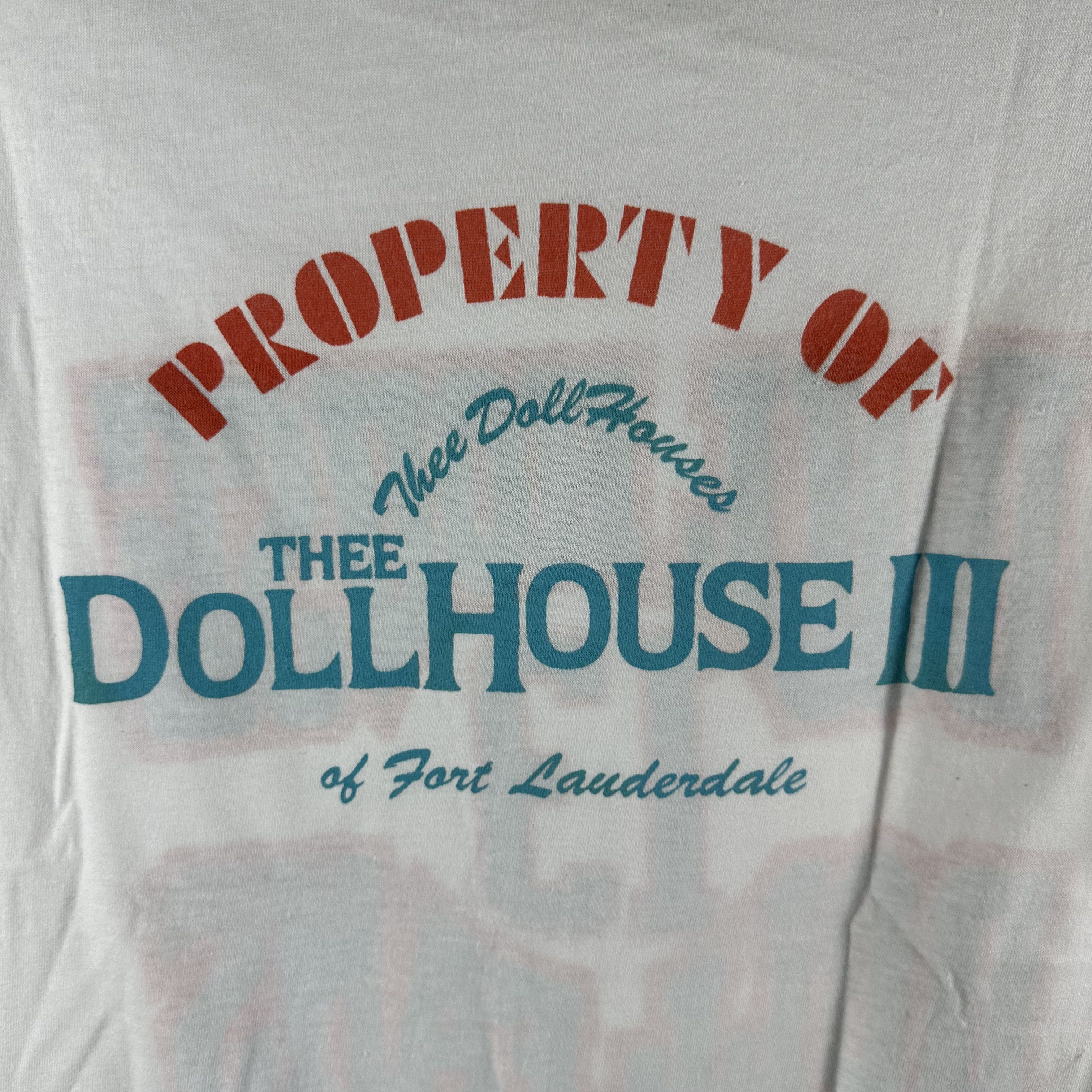 Vintage 80s Thee Dollhouse Doll Fans Strip Club Cabaret T-Shirt Size US XL / EU 56 / 4 - 4 Thumbnail