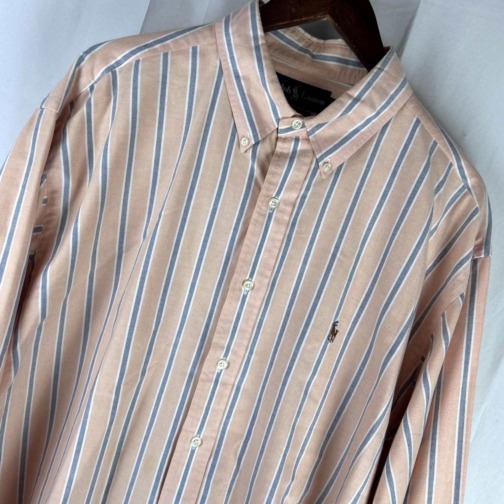 Ralph Lauren Ralph Lauren Shirt Mens 2XL Pink Blue Stripe Yarmouth Oxford Button-Down Size US XXL / EU 58 / 5 - 2 Thumbnail