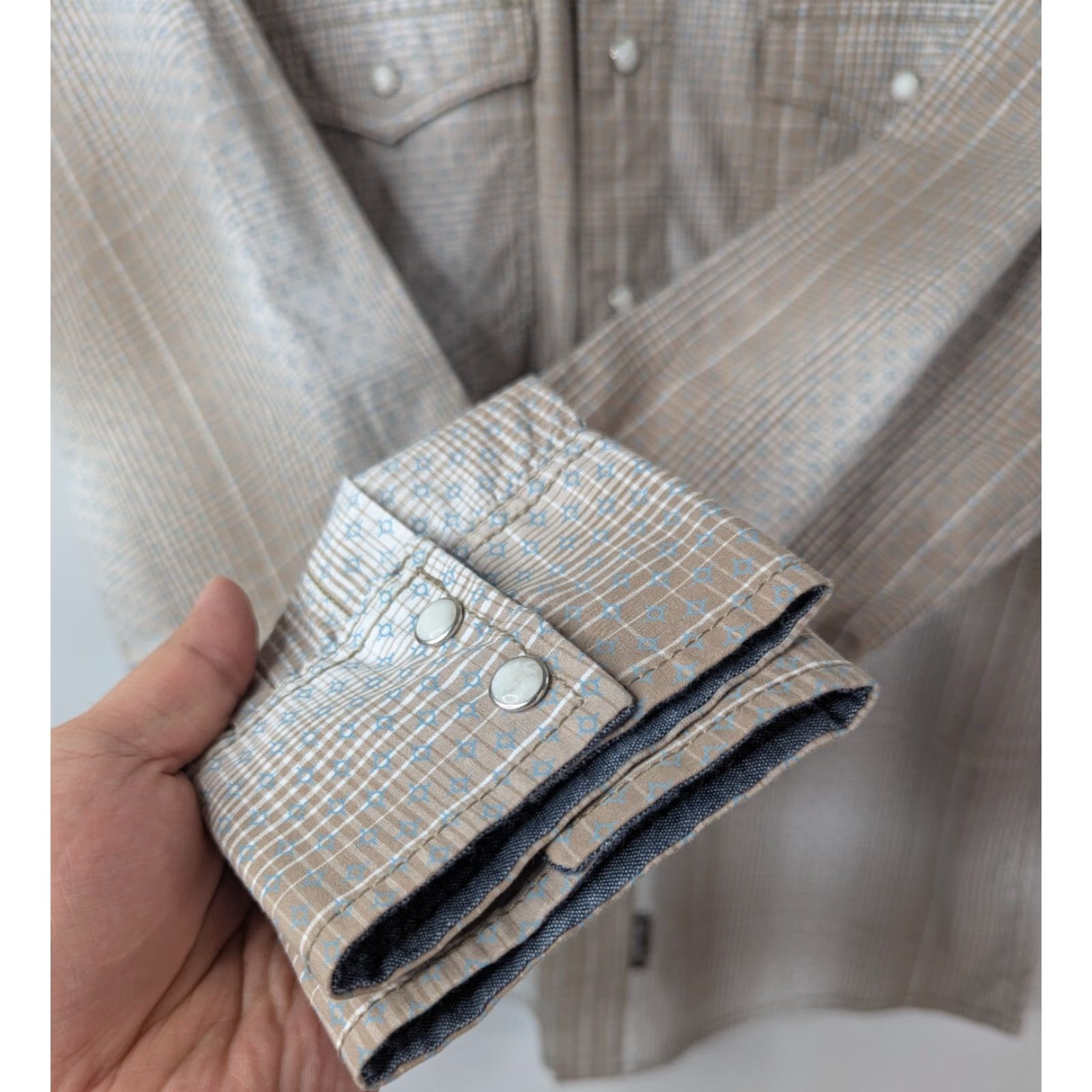 Wrangler VINTAGE Wrangler Retro Premium Plaid Pearl Snap Button Western Shirt Men's M Brown Long Sleeve Snap Button Up Mens Clothing - Size US M / EU 48-50 / 2 - 3 Thumbnail