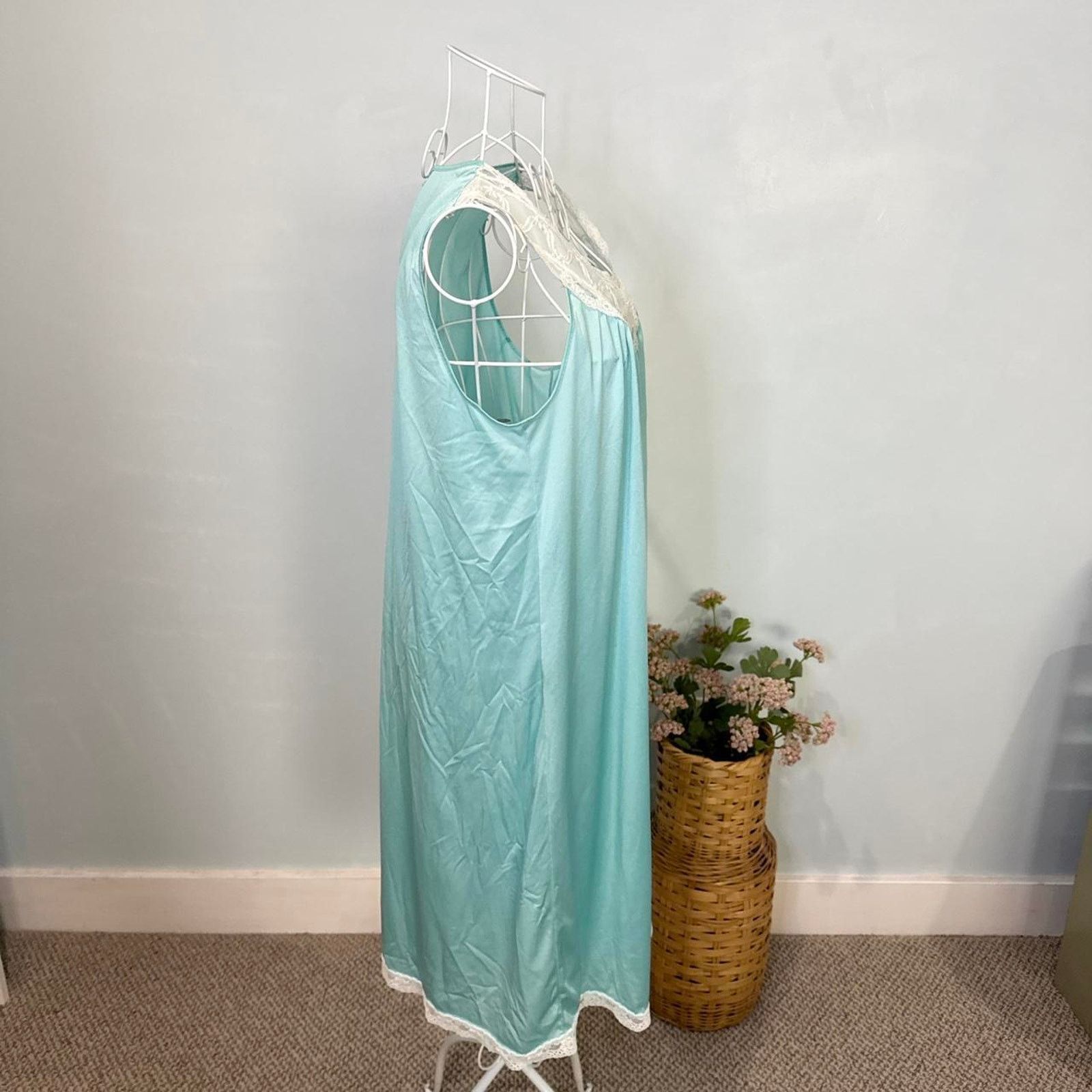 Other Vintage sea blue edwardian lace slip dress Size S / US 4 / IT 40 - 4 Thumbnail