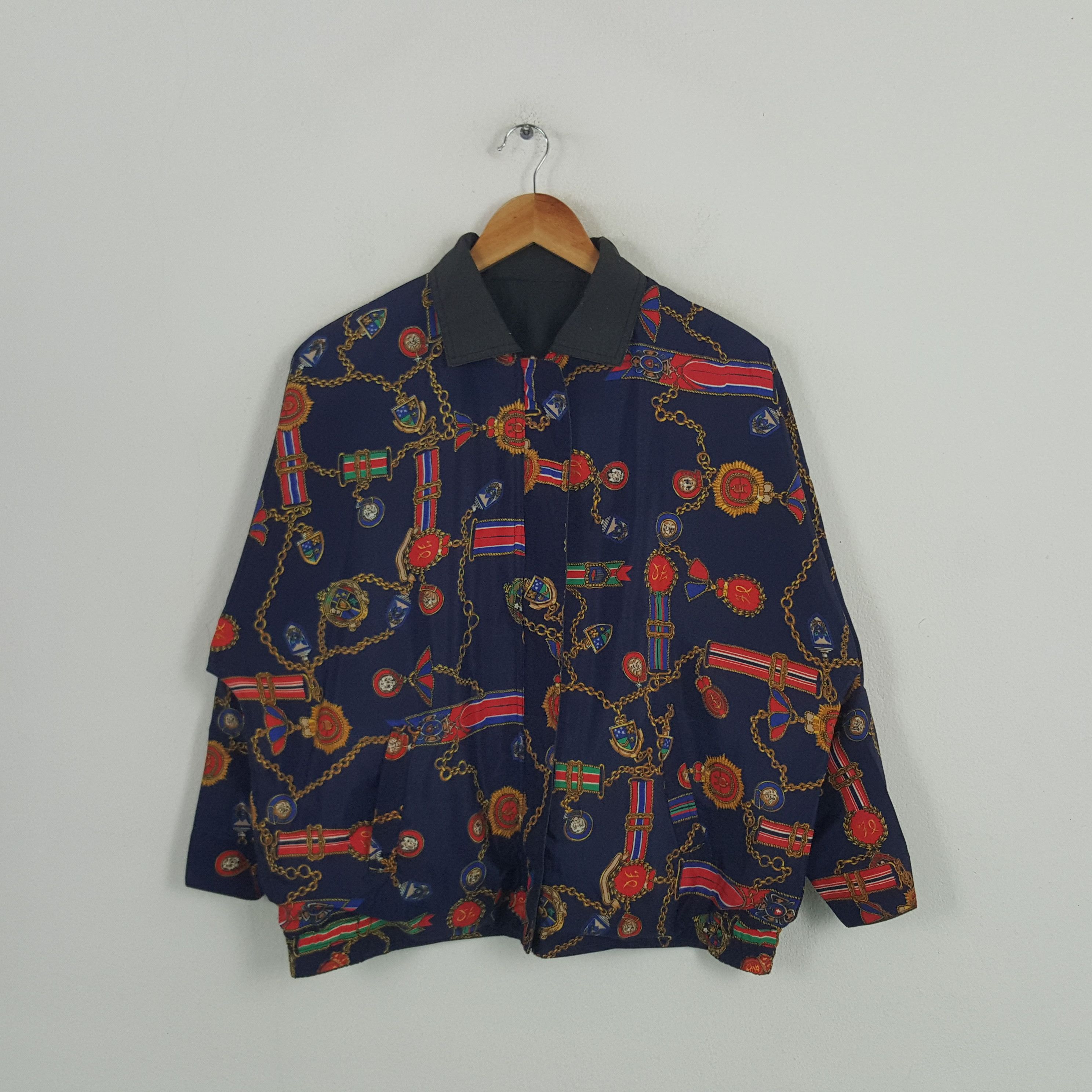 Designer × Vintage Vintage Alfred Dunner Medal Design Riversible Bombers Jacket Size US L / EU 52-54 / 3 - 1 Thumbnail