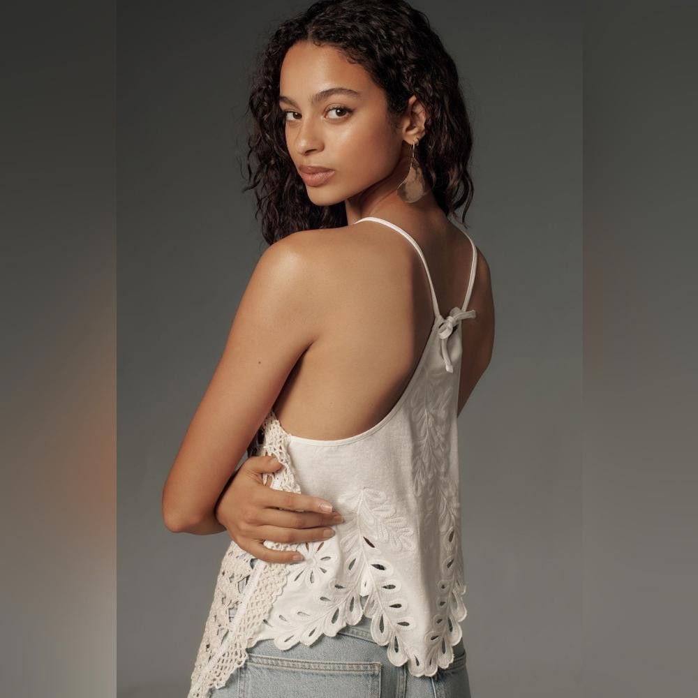 Other By Anthropologie Pieced Crochet Sweater Tank Size XXS / US 00 / IT 34 - 2 Thumbnail