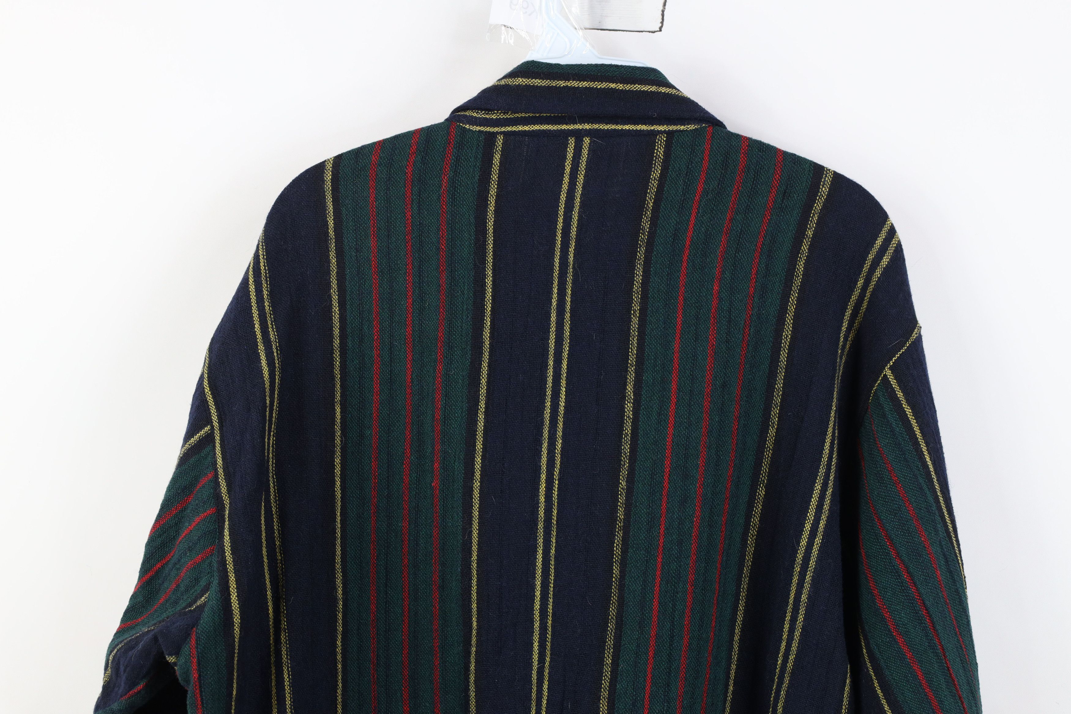 Vintage Vintage 90s Streetwear Wool Blend Knit Striped Button Shirt Size M / US 6-8 / IT 42-44 - 11 Thumbnail