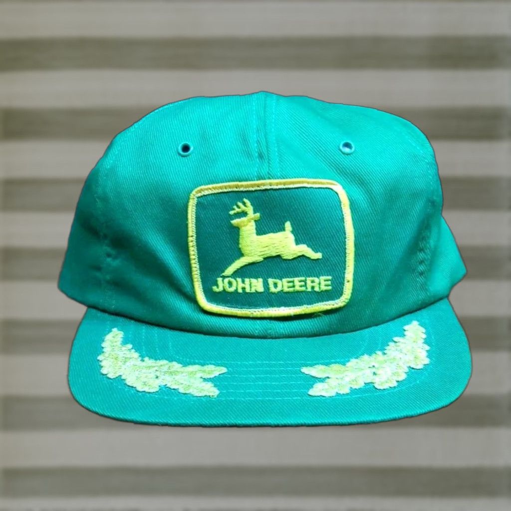 John Deere VINTAGE Swingster John Deere Green Hat Cap Big Patch Trucker Snapback USA Farm 70s 80s Unisex Adults Hat Size ONE SIZE - 1 Thumbnail