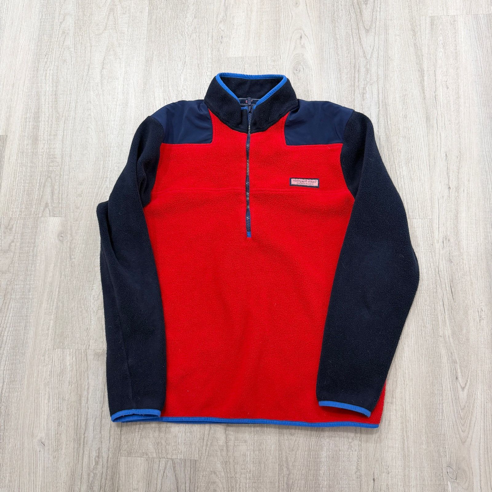 Vineyard Vines Vineyard Vines 1/4 Zip Fleece Men's Medium Red Colorblock Size US M / EU 48-50 / 2 - 1 Thumbnail