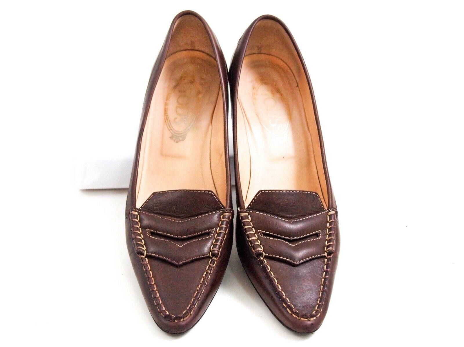 Tod's Tod's Mid Heels Pumps Brown Leather US 10 EU 40 Size US 10 / IT 40 - 3 Thumbnail