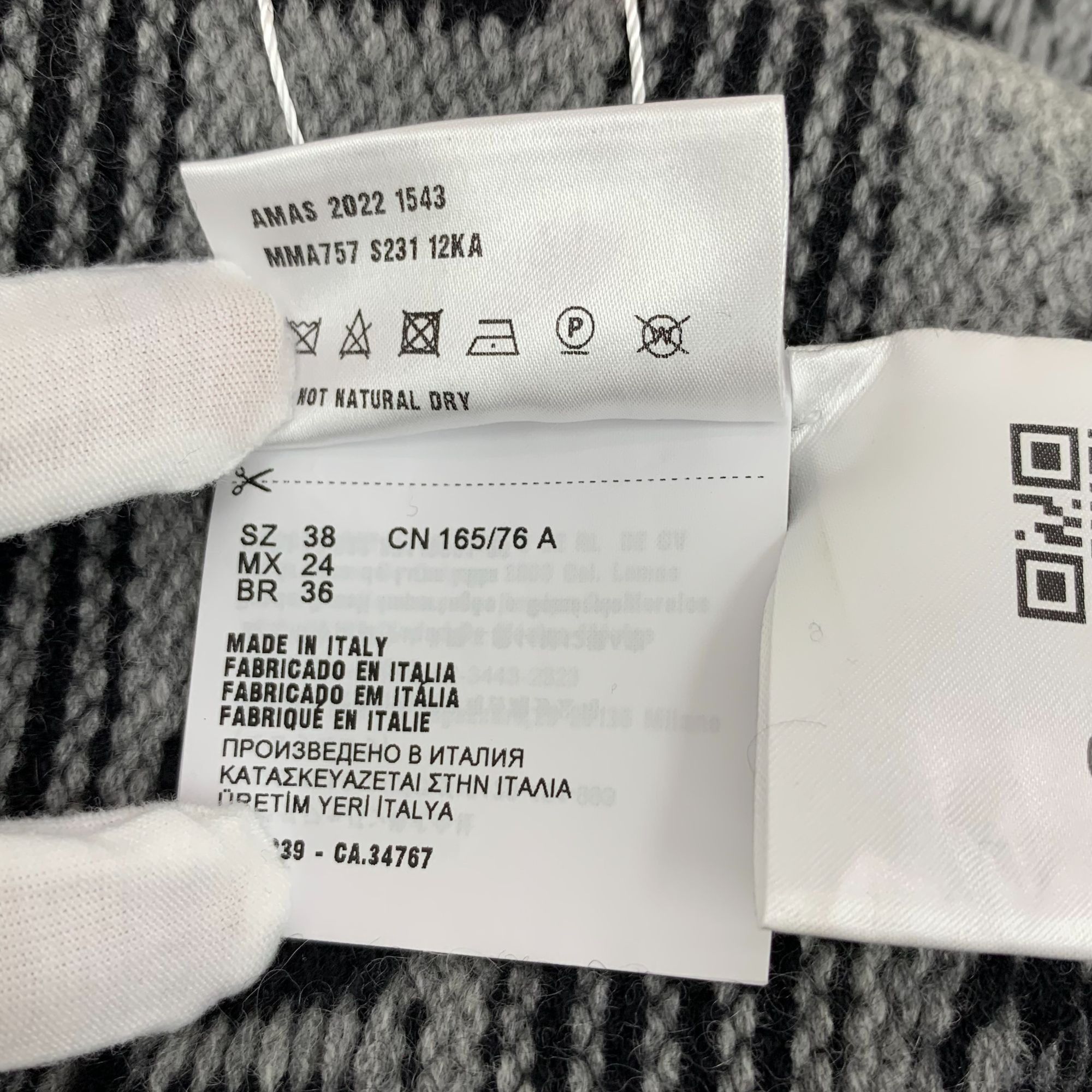 Miu Miu Miu Miu 2022 Dark Grey Logo Stripe Intarsia Cashmere Sleevel Size XS / US 0-2 / IT 36-38 - 4 Thumbnail