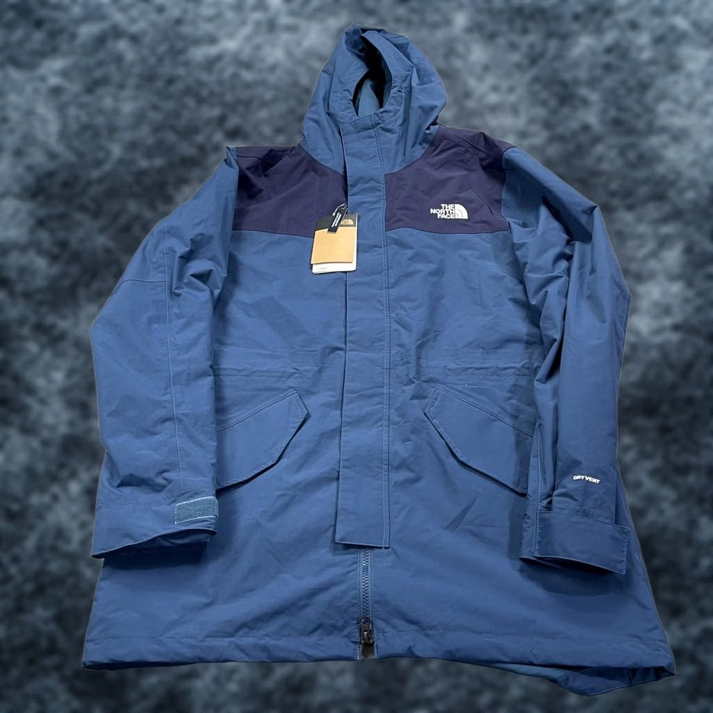 The North Face The North Face City Breeze Rain Parka Coat Mens M Blue DryVent Waterproof Hooded Full Zip Pockets Long Stand-Up Collar Embroidered Logo Vintage: No Size US M / EU 48-50 / 2 - 1 Thumbnail