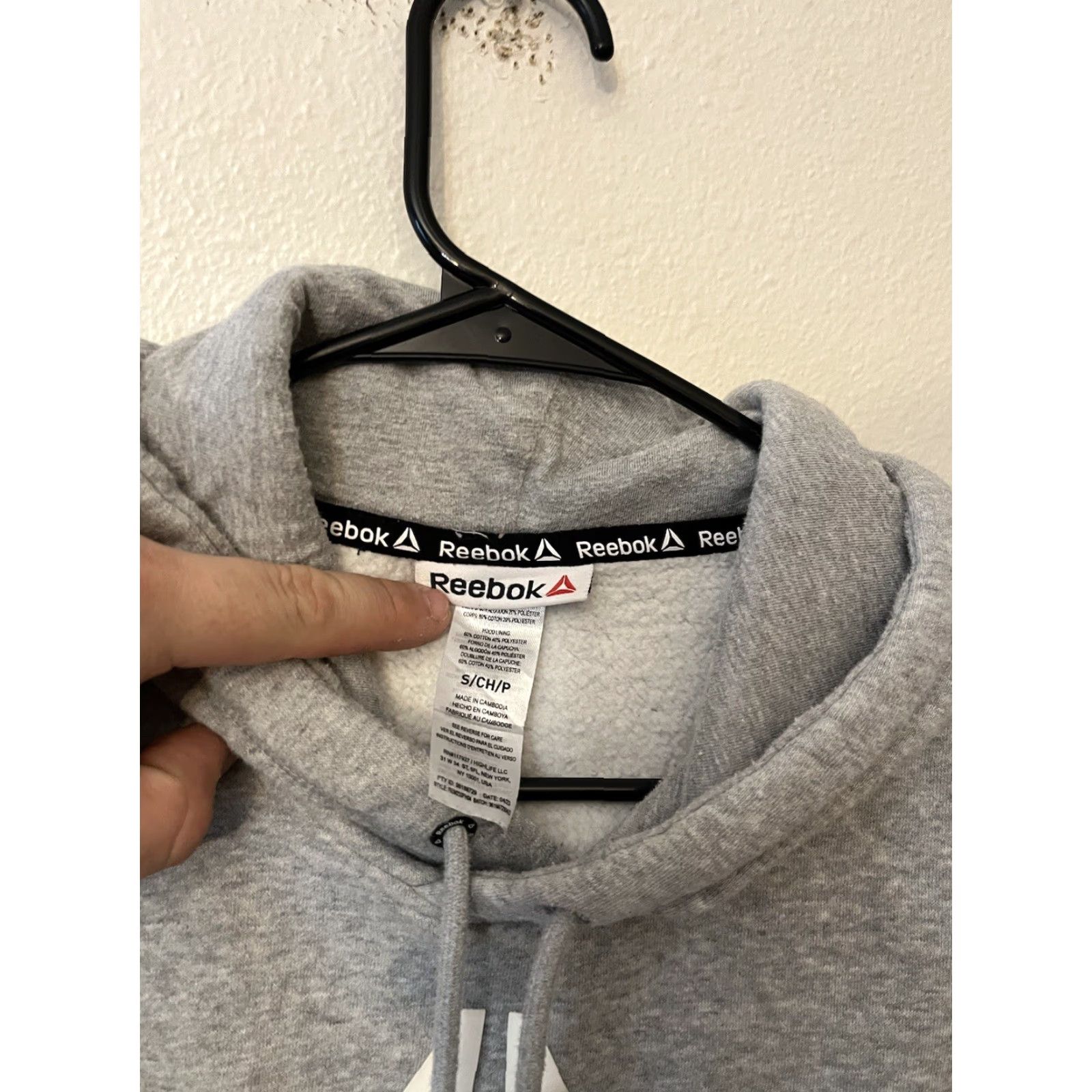 Reebok Reebok Hoodie Men S Gray Jersey Fleece Activewear Sweatshirt Top Classic Pullover Hooded Size US S / EU 44-46 / 1 - 2 Thumbnail