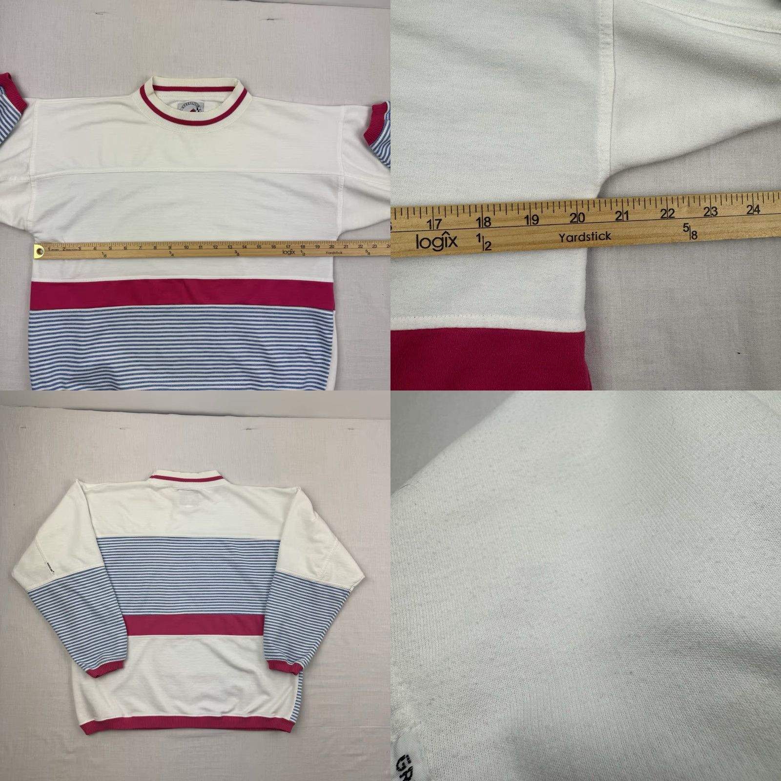 Vintage VINTAGE Greenline International Sweatshirt Womens Medium White Striped 80s Activewear Size M / US 6-8 / IT 42-44 - 8 Thumbnail