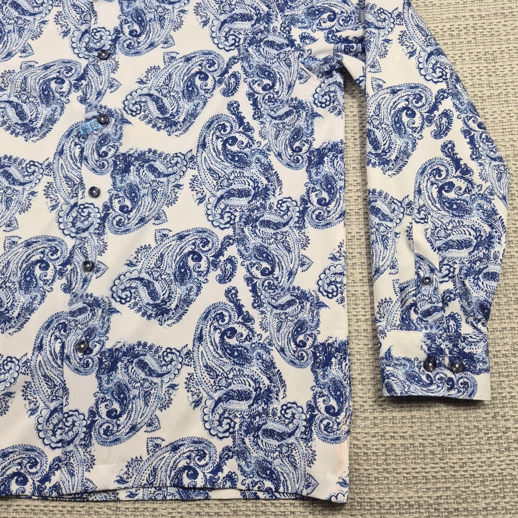 Tallia Tallia Sport Shirt Mens Large Button-Up Paisley Long Sleeve Stretch Casual Size US L / EU 52-54 / 3 - 2 Thumbnail