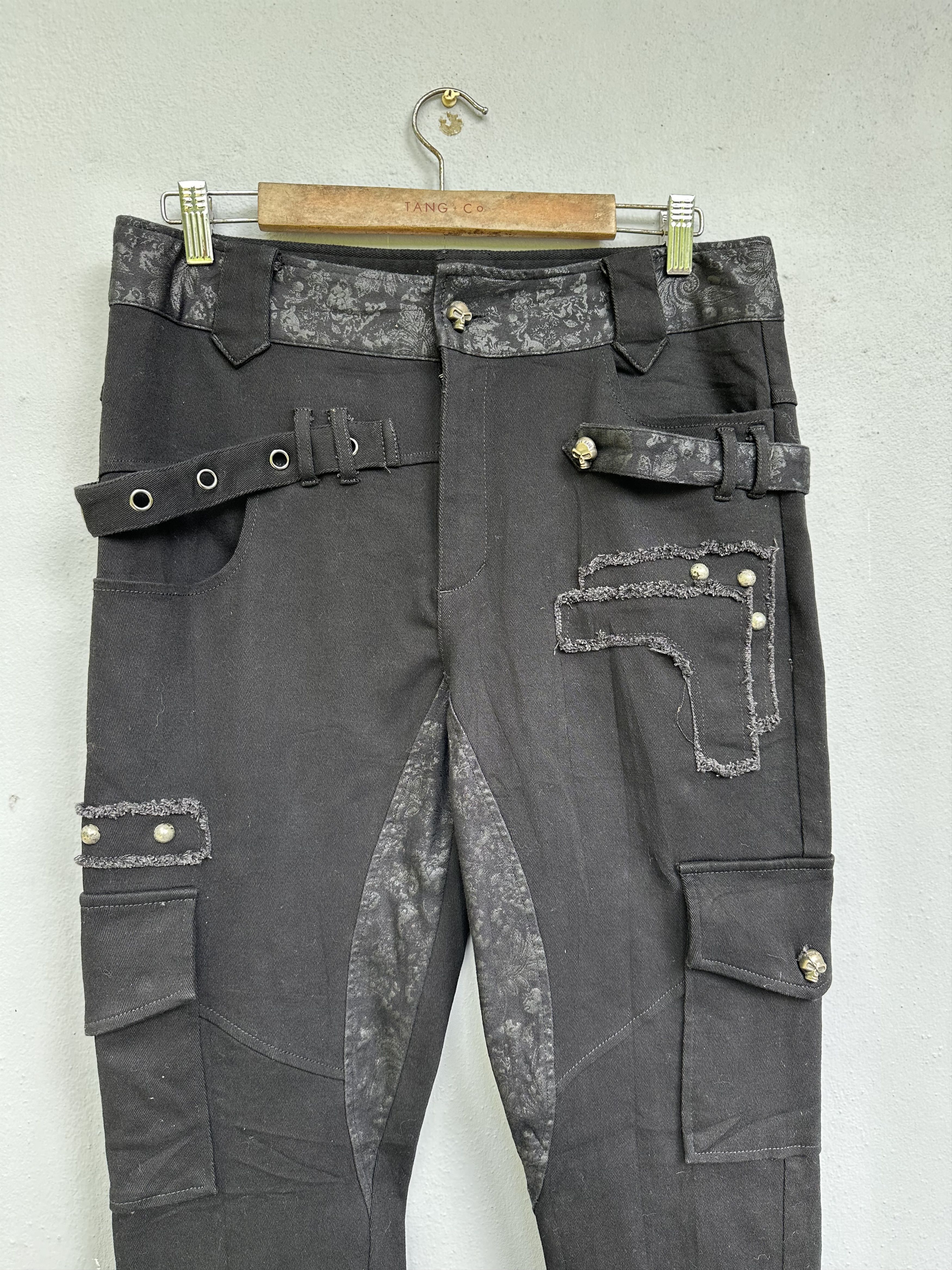 Japanese Brand Japanese Brand PUNKRAVE Skinny Elastic Cargo Pants Size US 32 / EU 48 - 5 Thumbnail