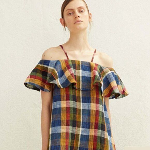 Other SUNO New York Dress 2 NWT Woven Plaid Multicolor Thick Knit Size XS / US 0-2 / IT 36-38 - 4 Thumbnail