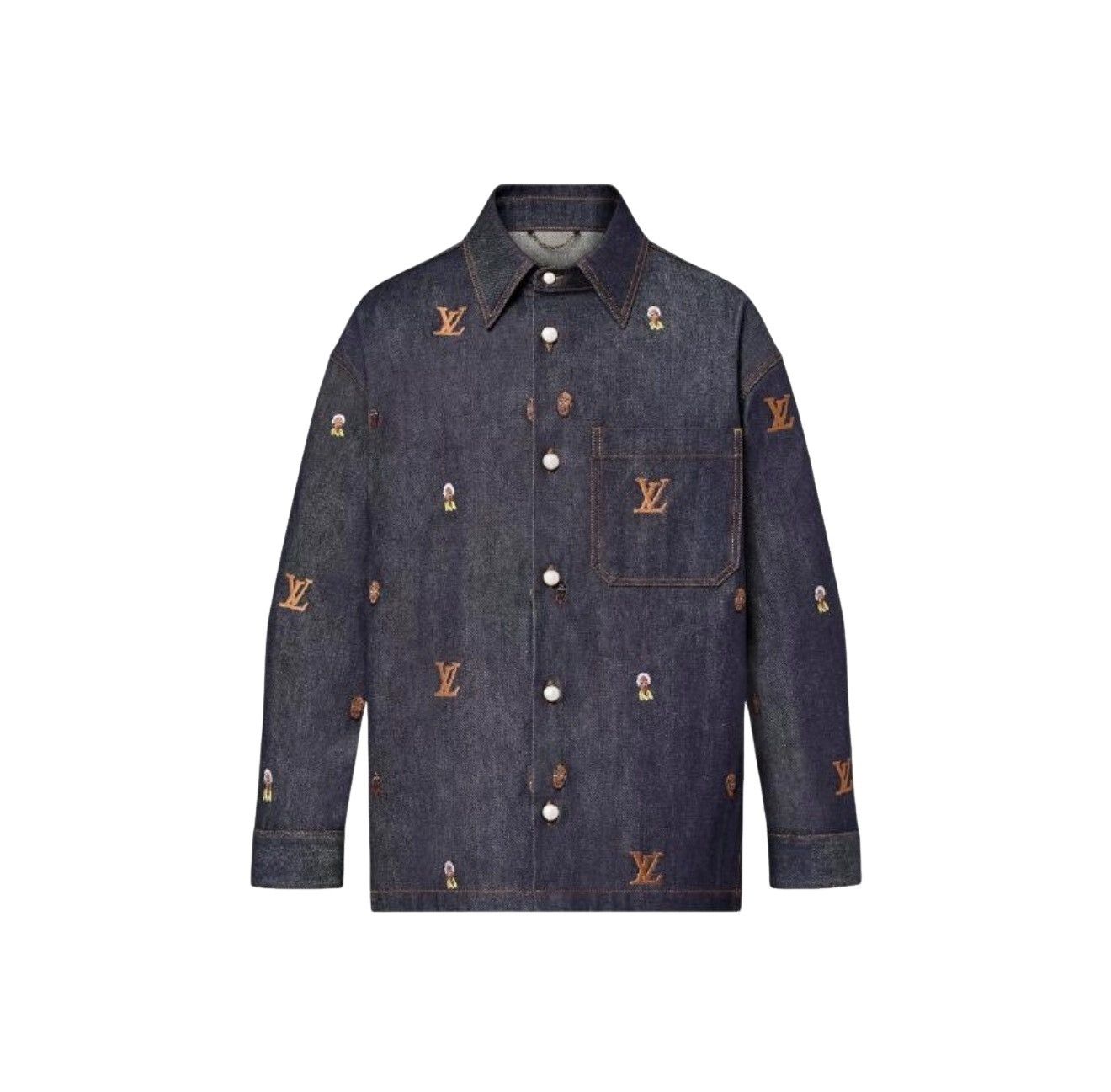 Louis Vuitton Louis Vuitton Pharrell Embroidered Denim Jacket 46 Size US S / EU 44-46 / 1 - 1 Thumbnail