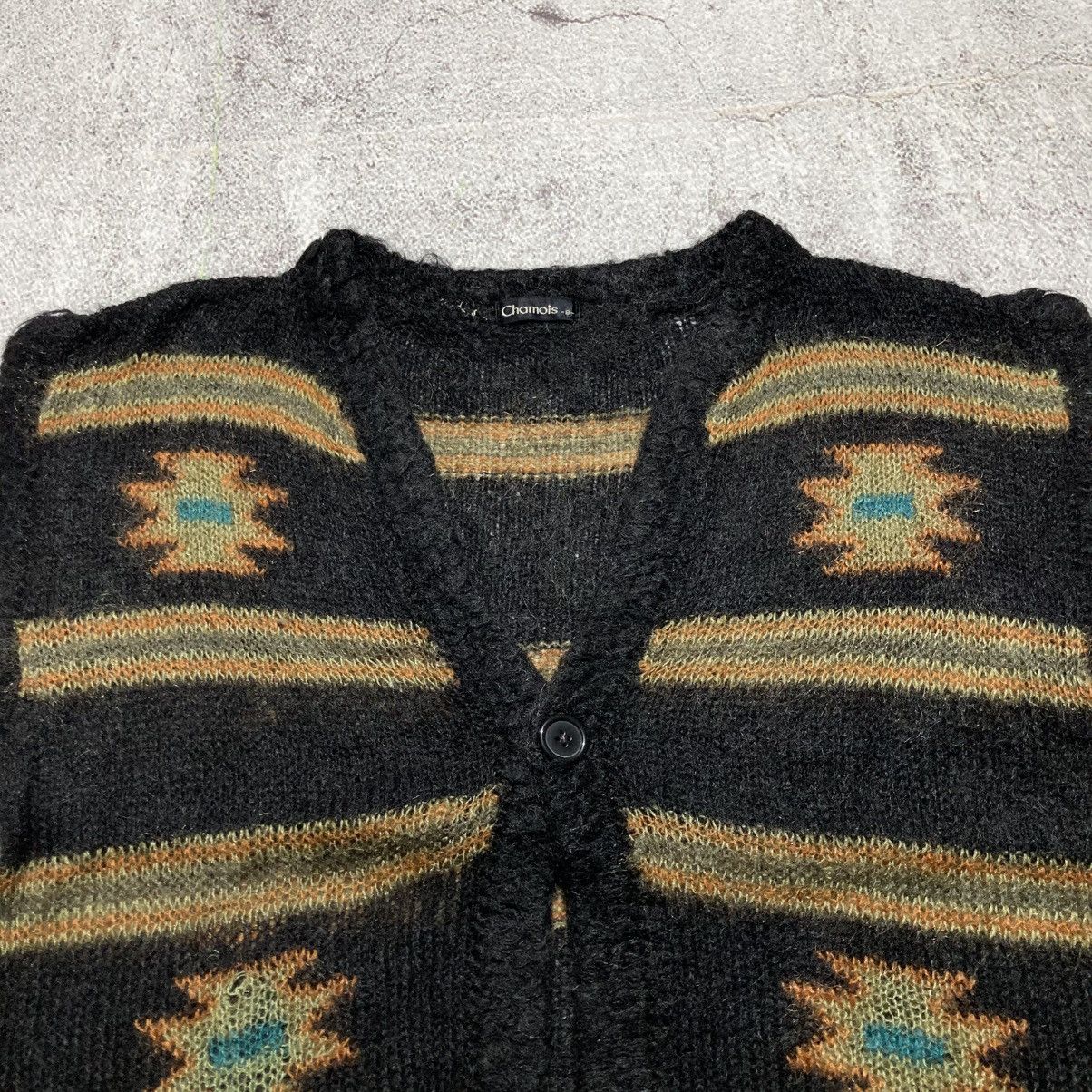Japanese Brand 2000s Chamois Navajo Motif Mohair Wool Knit Vest Black Size US L / EU 52-54 / 3 - 5 Thumbnail