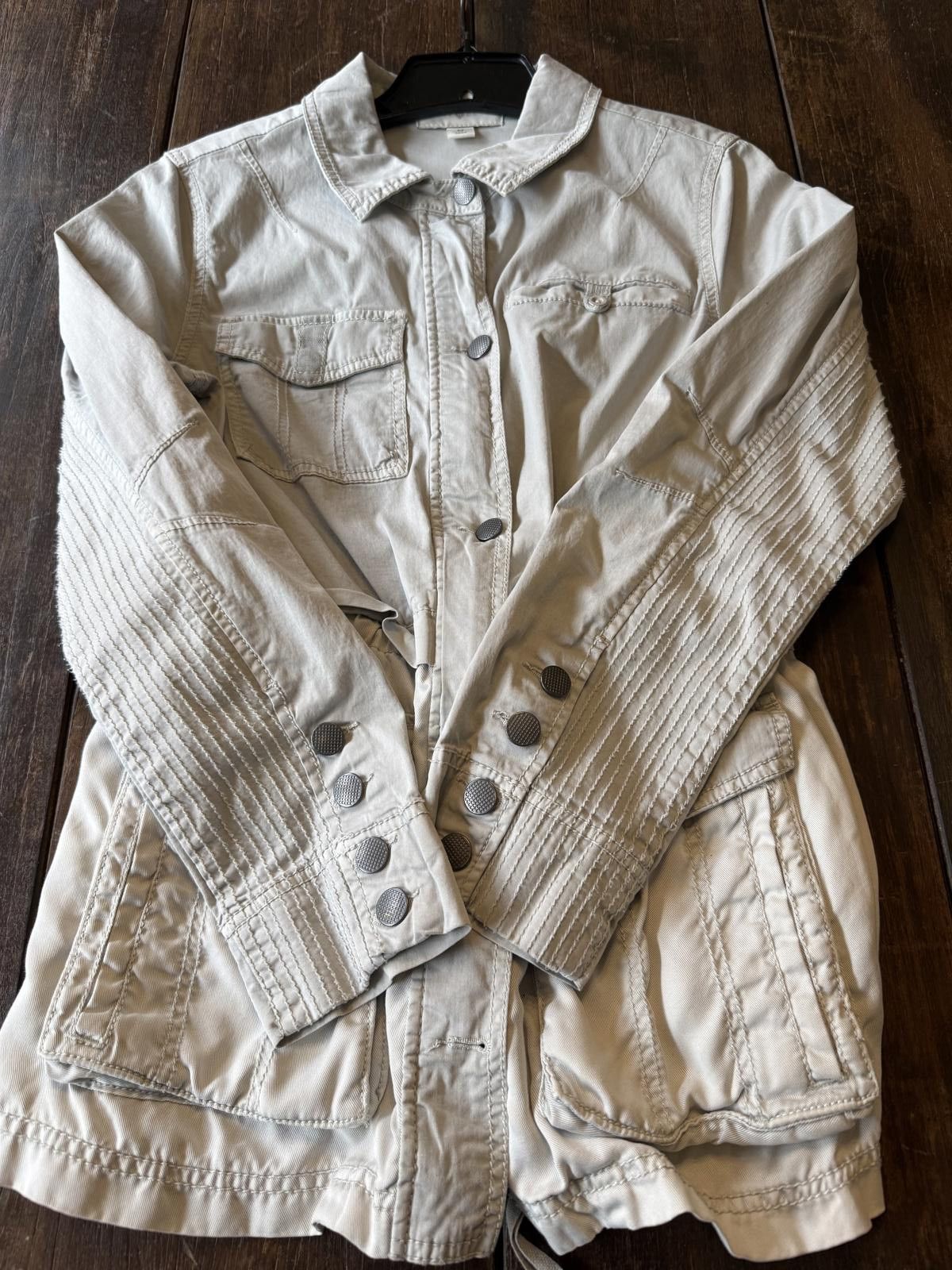 Marrakech Beige Utility Jacket with Button Detail Size M