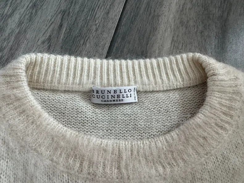 Brunello Cucinelli Brunello Cucinelli Pearl Chain Camel Hair Sweater, Light B Size S / US 4 / IT 40 - 4 Thumbnail