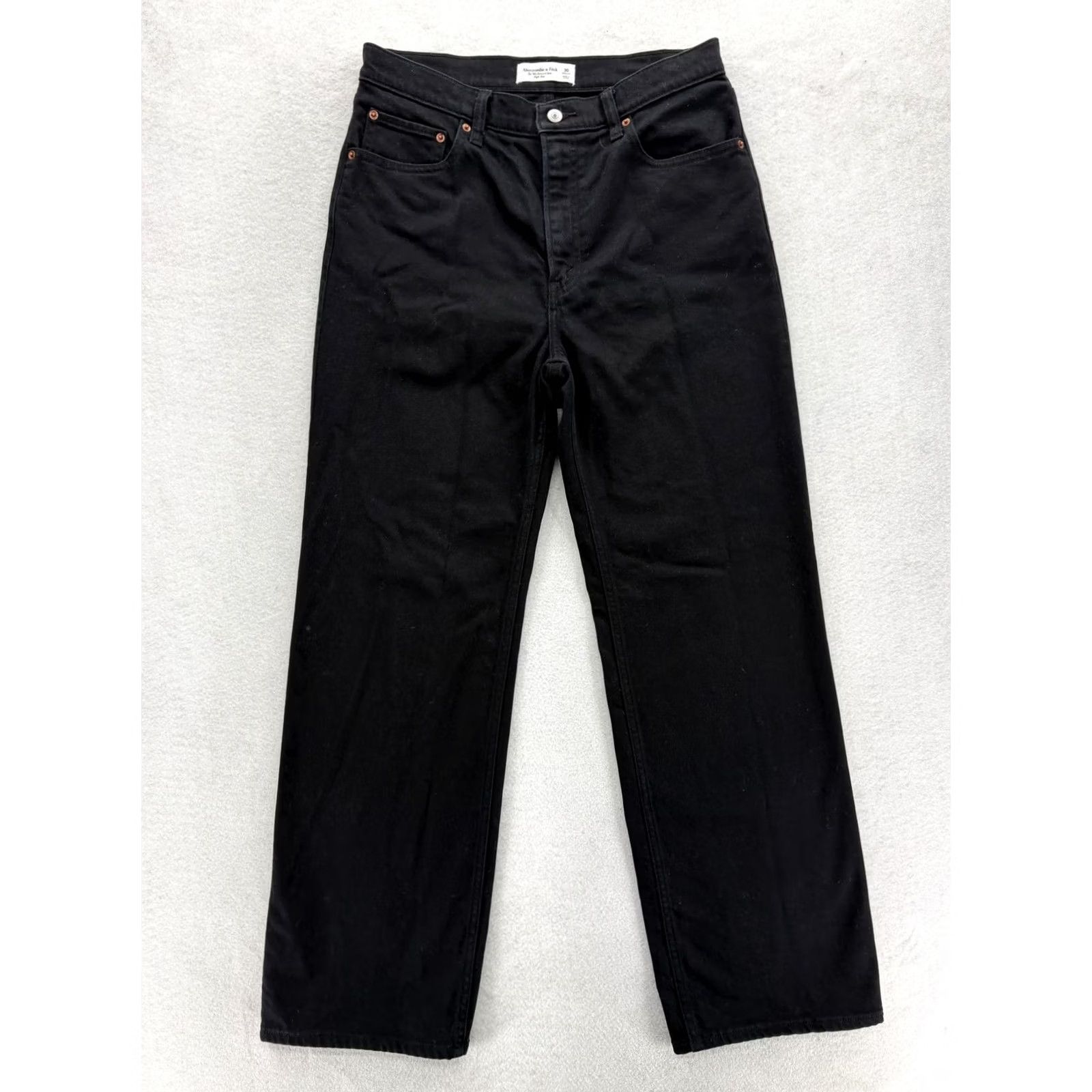 Abercrombie & Fitch Abercrombie & Fitch Jeans Womens 30 Black High Rise Straight Denim 90s Relaxed Size 30" / US 8 / IT 44 - 2 Thumbnail