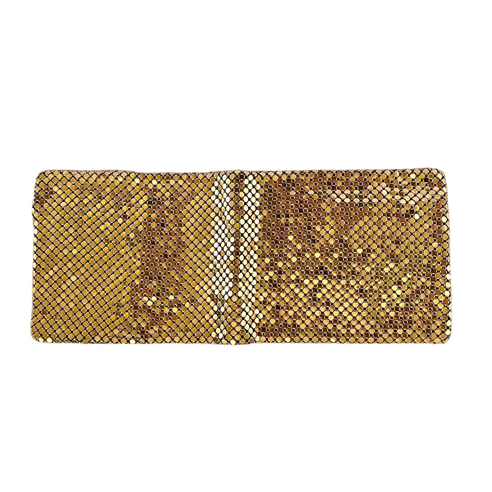Vintage Vintage Gold-Tone Liquid Metal Mesh Chainmail Bifold Wallet Size ONE SIZE - 9 Thumbnail