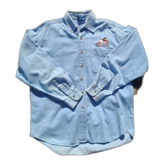 Cartoon Network Vtg Space Ghost Cartoon Network Denim button up shirt Size US XL / EU 56 / 4 - 1 Thumbnail
