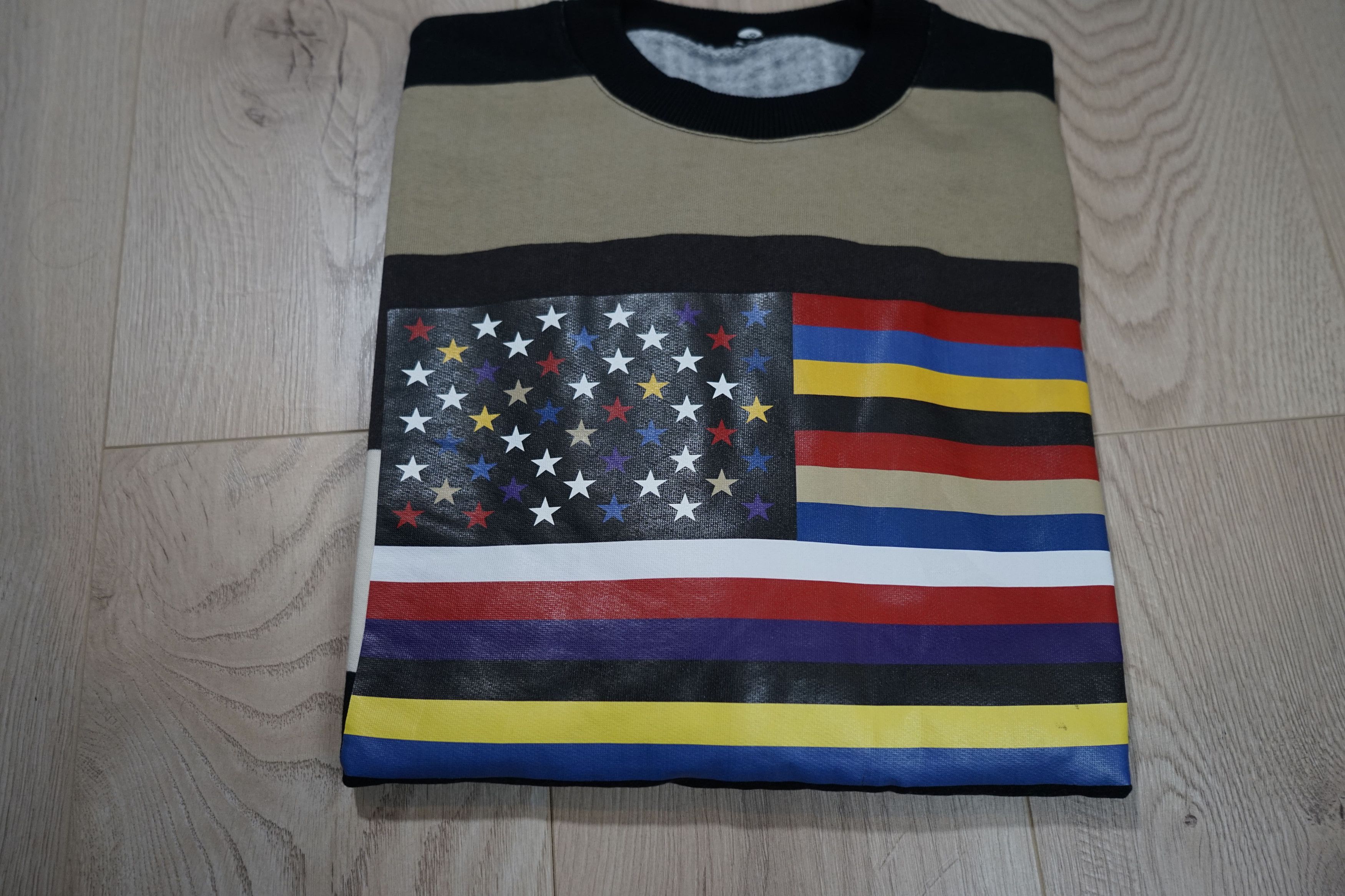 Givenchy SS14 TISCI Runway Multi Strip Flag Oversized Sweat RRP $795 Size US S / EU 44-46 / 1 - 11 Thumbnail