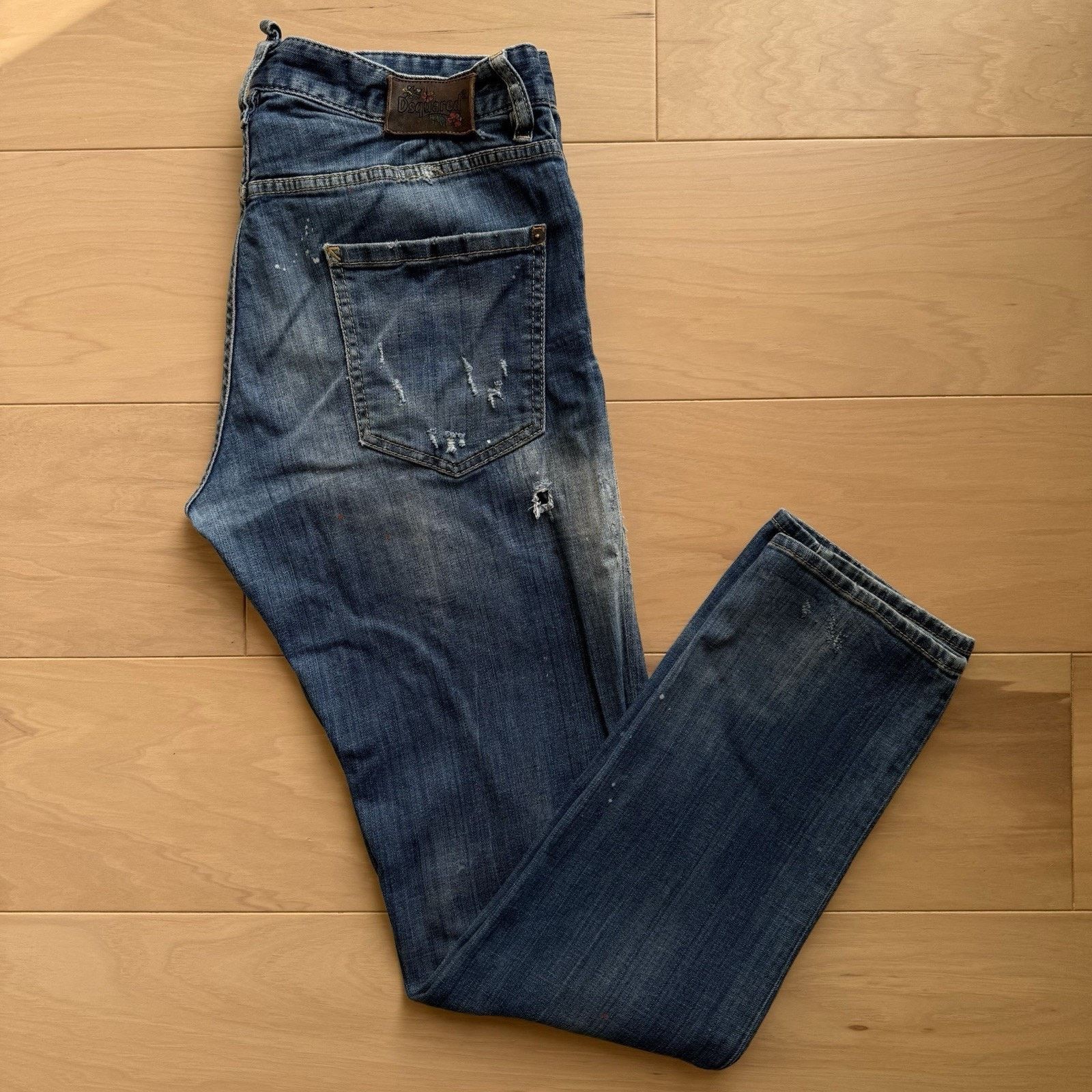 Dsquared2 Dsquared2 Jeans 33 Blue Distressed Button Fly Workwear Size US 33 - 2 Thumbnail