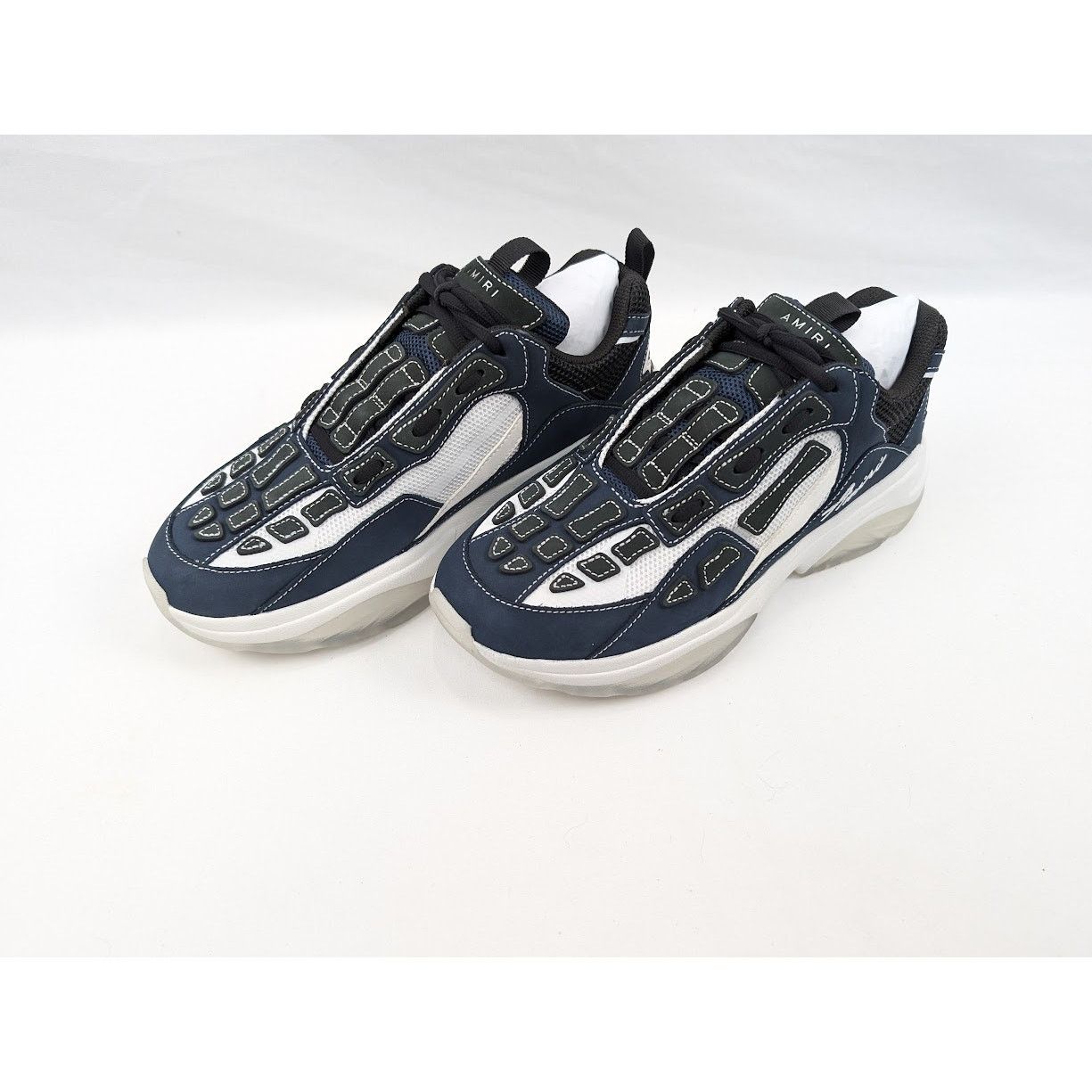 Amiri o1rshd1 Q:3 / Bone Runners Sneakers in Midnight Blue Size US 8 / EU 41 - 16 Thumbnail