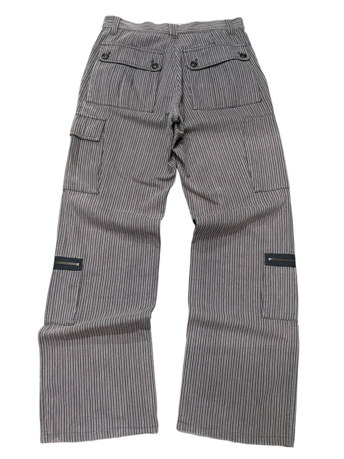 Japanese Brand Icca Japan Herringbone Striped MultiPocket Loose Cargo Pants Size US 31 - 2 Thumbnail