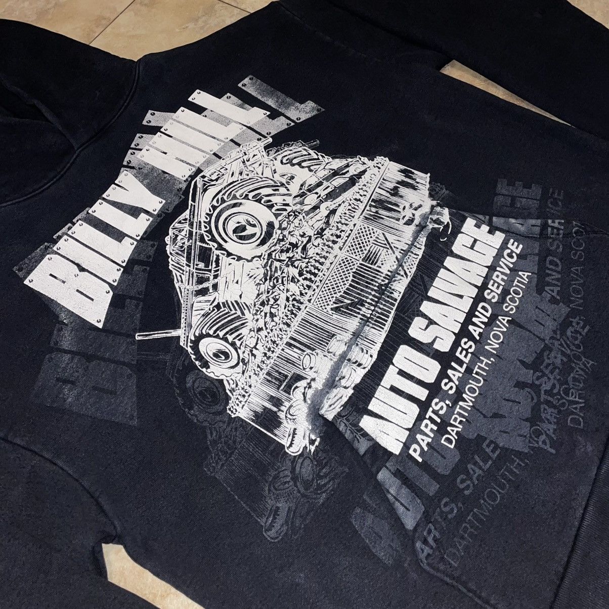 Billy Hill Billy Hill Print Over Print Hoodie Black - Rare - Size Large Size US L / EU 52-54 / 3 - 3 Thumbnail