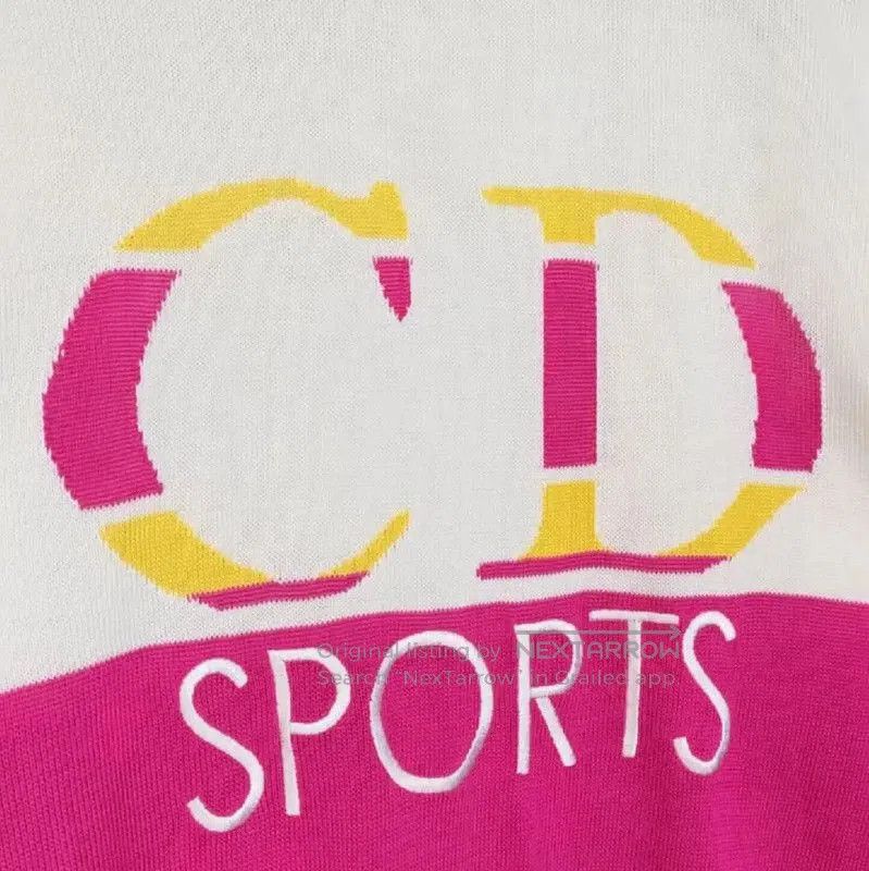 Dior Dior White and Pink Logo Long Sleeve Top . Size L / US 10 / IT 46 - 6 Thumbnail