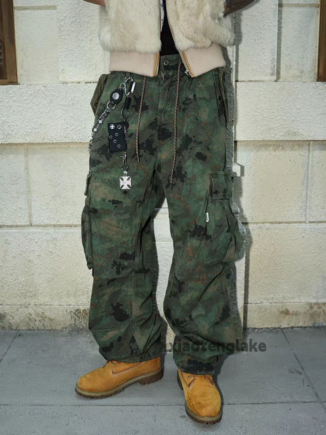 Vintage xtl utility military loose hiphop baggy camo cargo pants Size US 38 / EU 54 - 2 Thumbnail