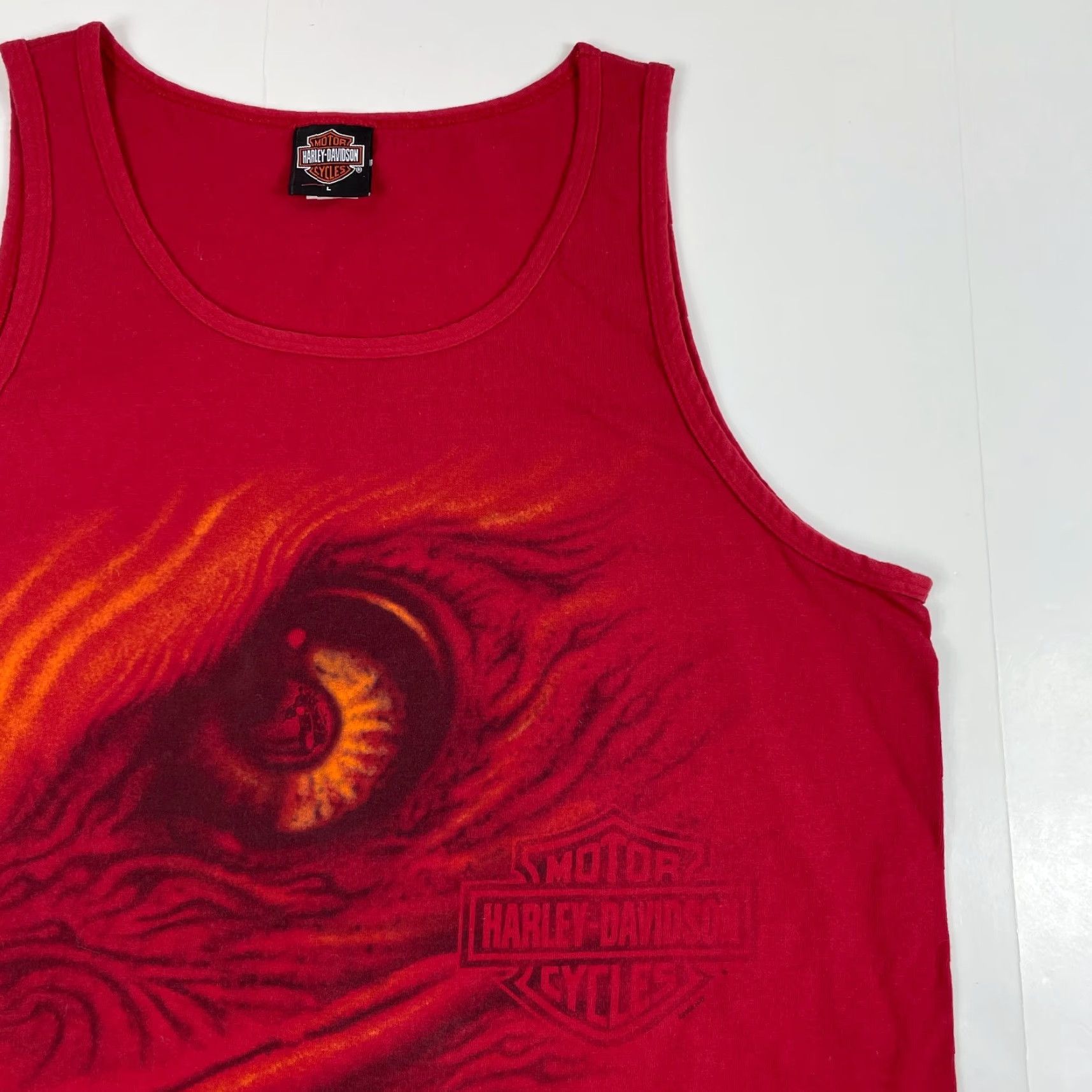 Harley Davidson Harley-Davidson Shirt Mens Large Red Eagle Sleeveless Tank Biker USA Vintage Size US L / EU 52-54 / 3 - 3 Thumbnail