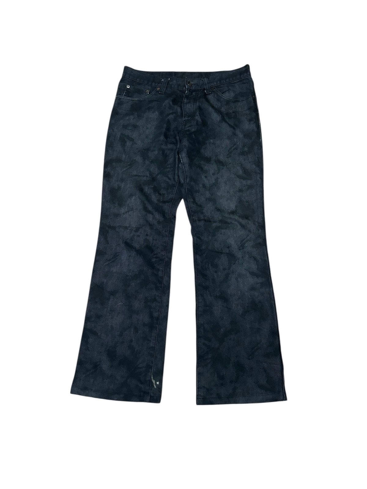 Y2K semanticdesign Washed Flare Denim Pants