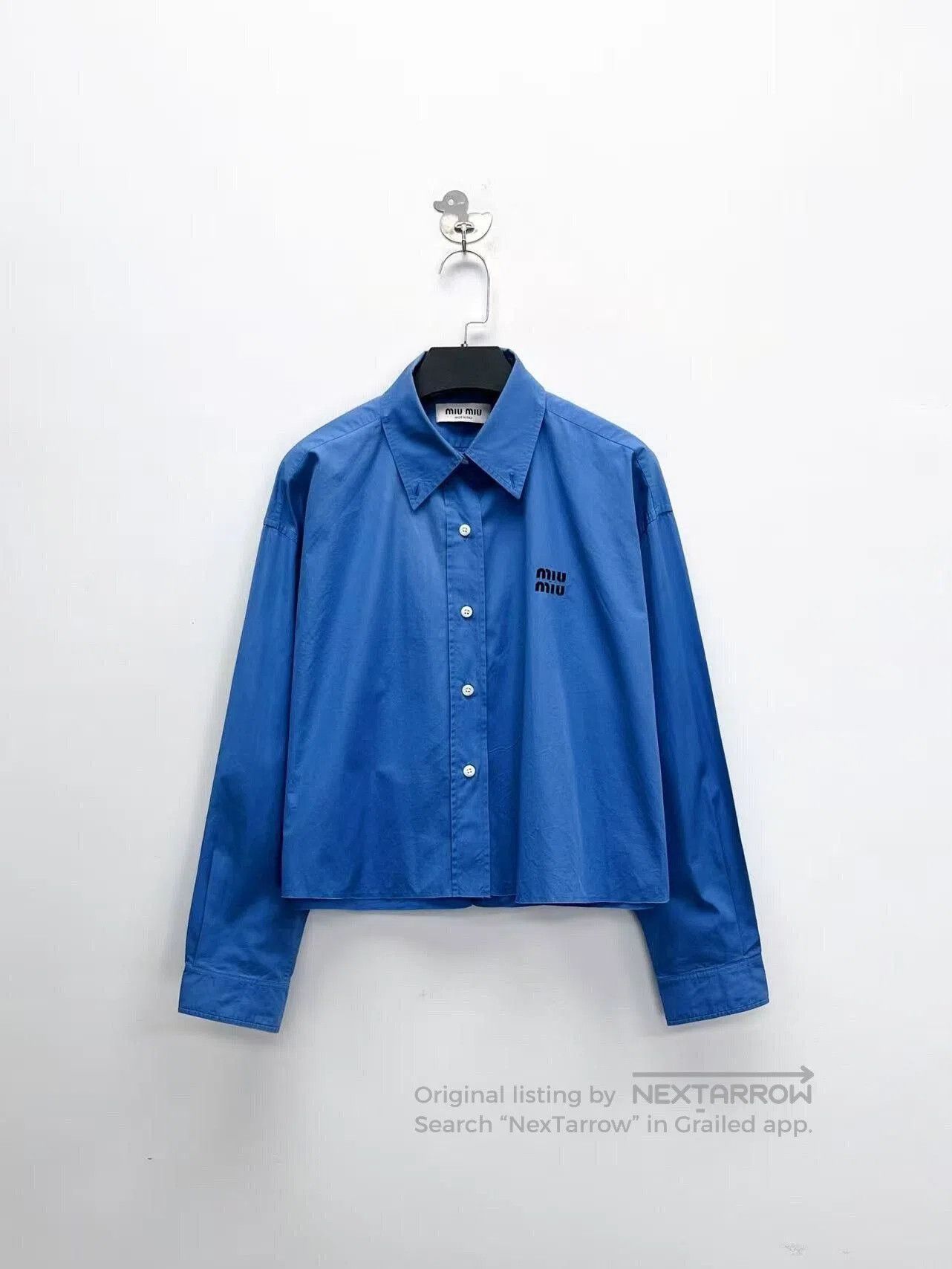 Miu Miu miu miu klein blue embroidered shirt. Size M / US 6-8 / IT 42-44 - 1 Thumbnail