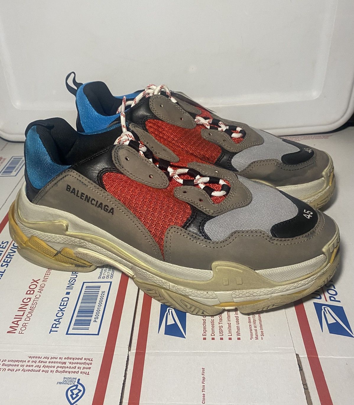 Balenciaga Balenciaga Triple S Sneaker 'Blue Red' 2018 Mens Size 12 New Size US 12 / EU 45 - 11 Thumbnail