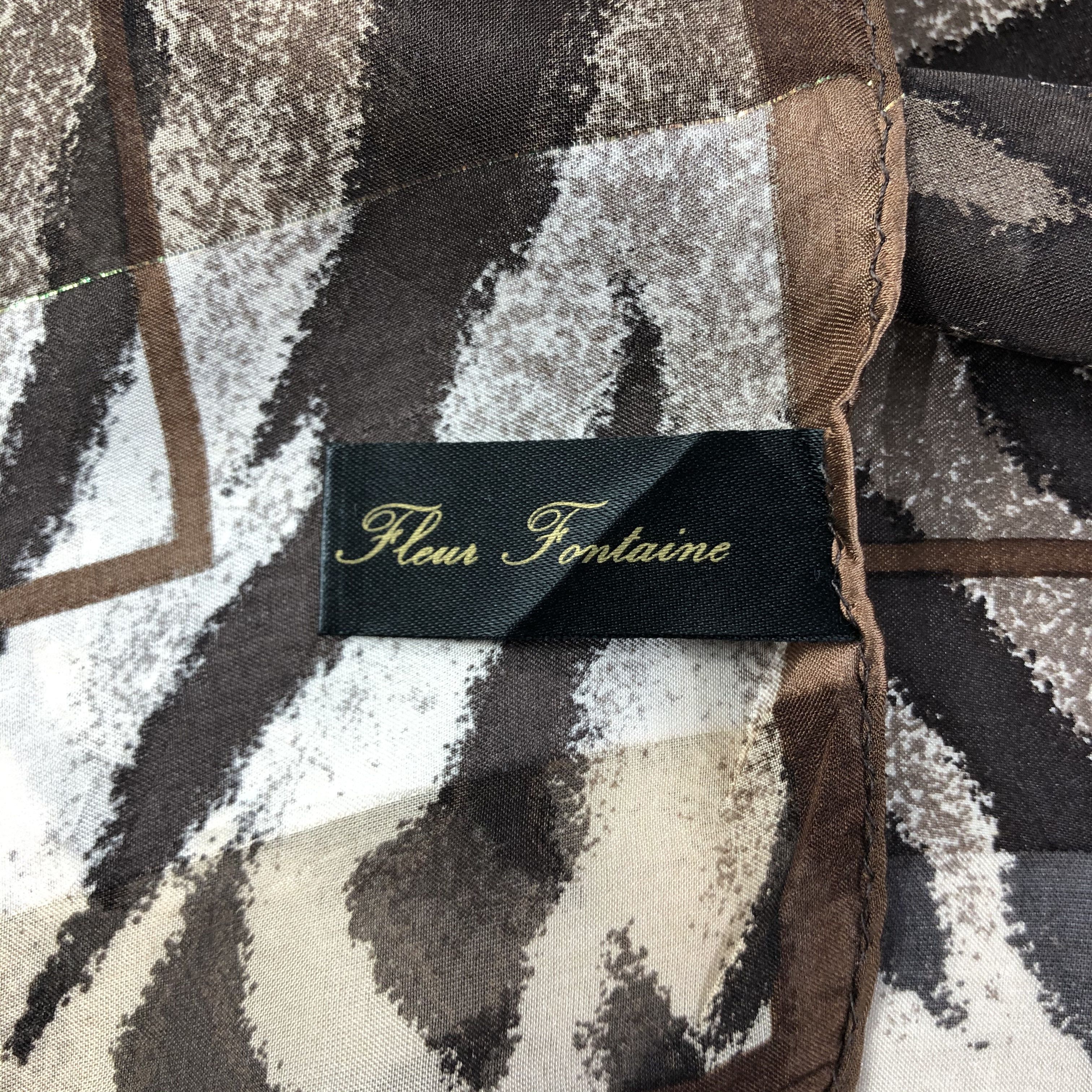 Vintage Vintage Fleur Fontaine Silk Scarf Size ONE SIZE - 5 Thumbnail
