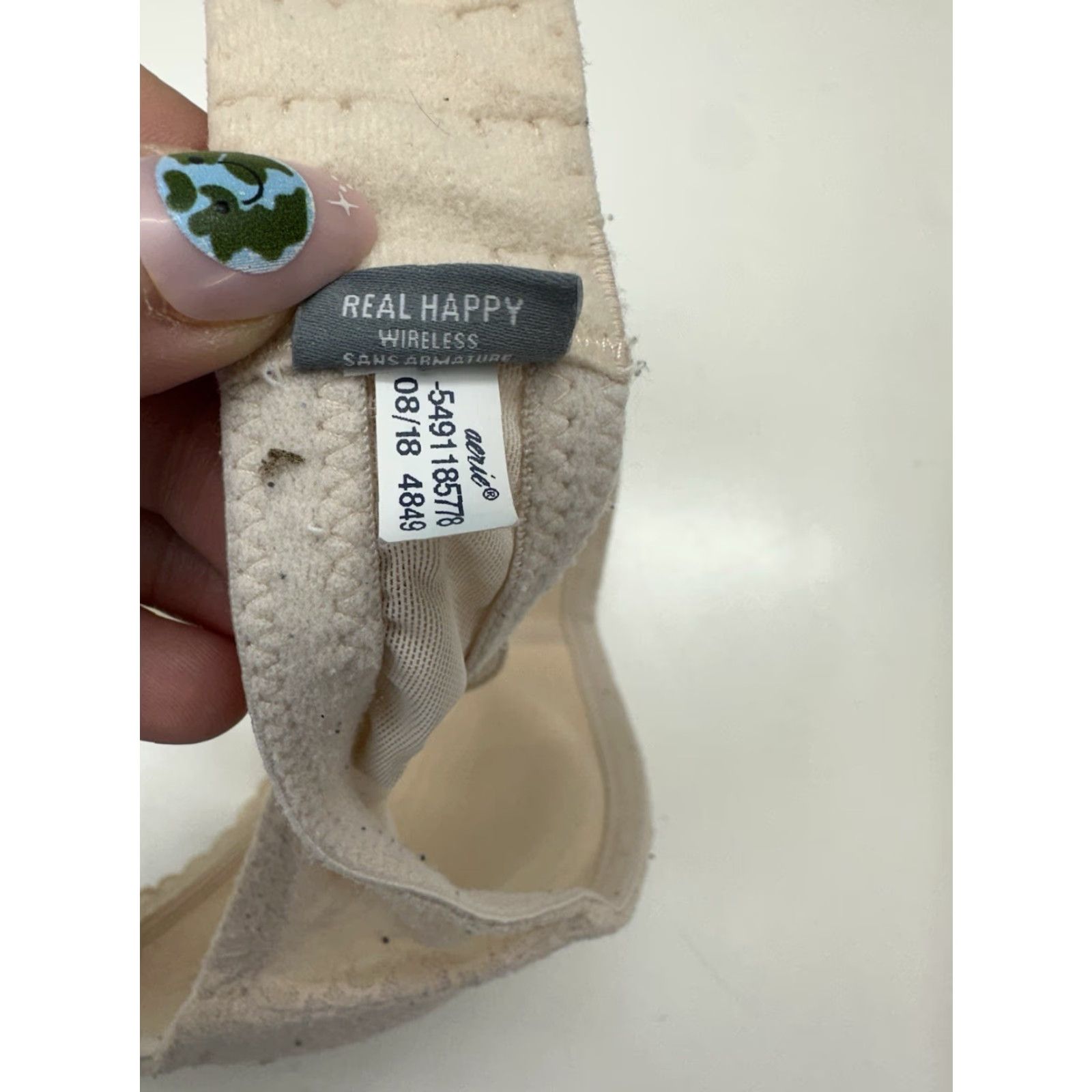 Vintage Aerie Womens Bra 34D Tan Floral Lacy Padded Wireless T-Shirt Bra Womens Size ONE SIZE - 5 Thumbnail