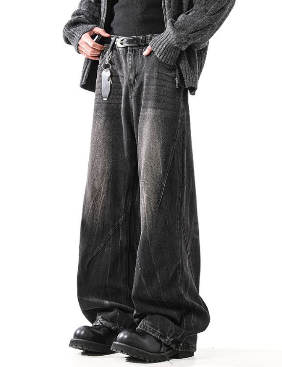 Japanese Brand American retro washed men's cleanfit wide-leg jeans Size US 32 / EU 48 - 4 Thumbnail