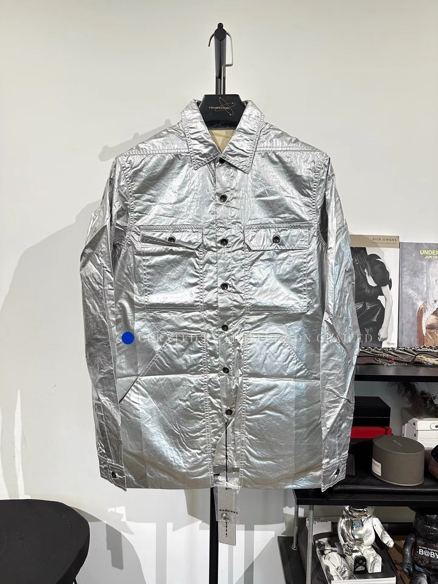 Rick Owens Metallic Silver Cargo Jacket in Size S Size US S / EU 44-46 / 1 - 1 Thumbnail