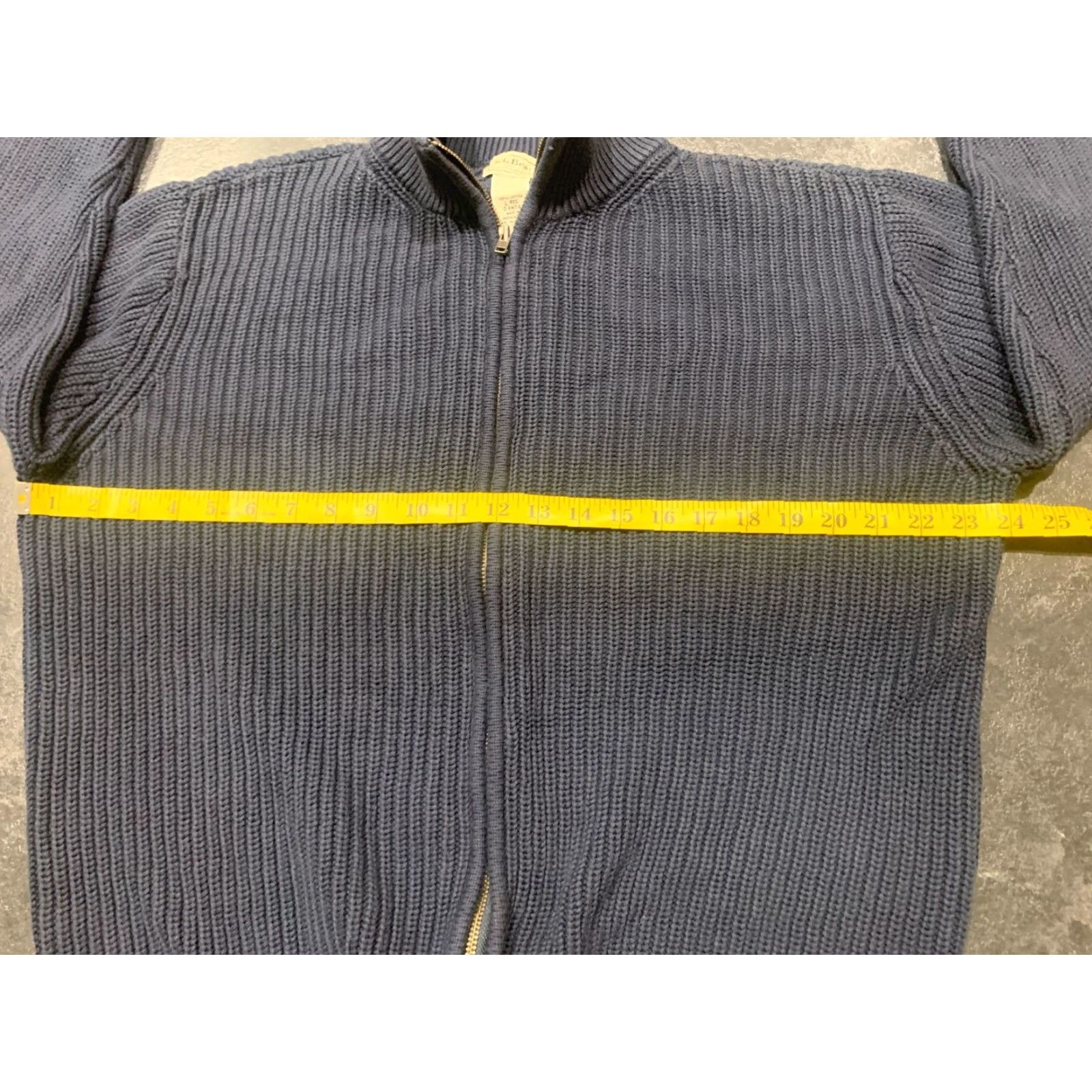 Vintage L.L. Bean Men's Sweater Full Zip Knit Cable Cotton Long Sleeve Blue Size Large Casual & Winter Size US L / EU 52-54 / 3 - 7 Thumbnail