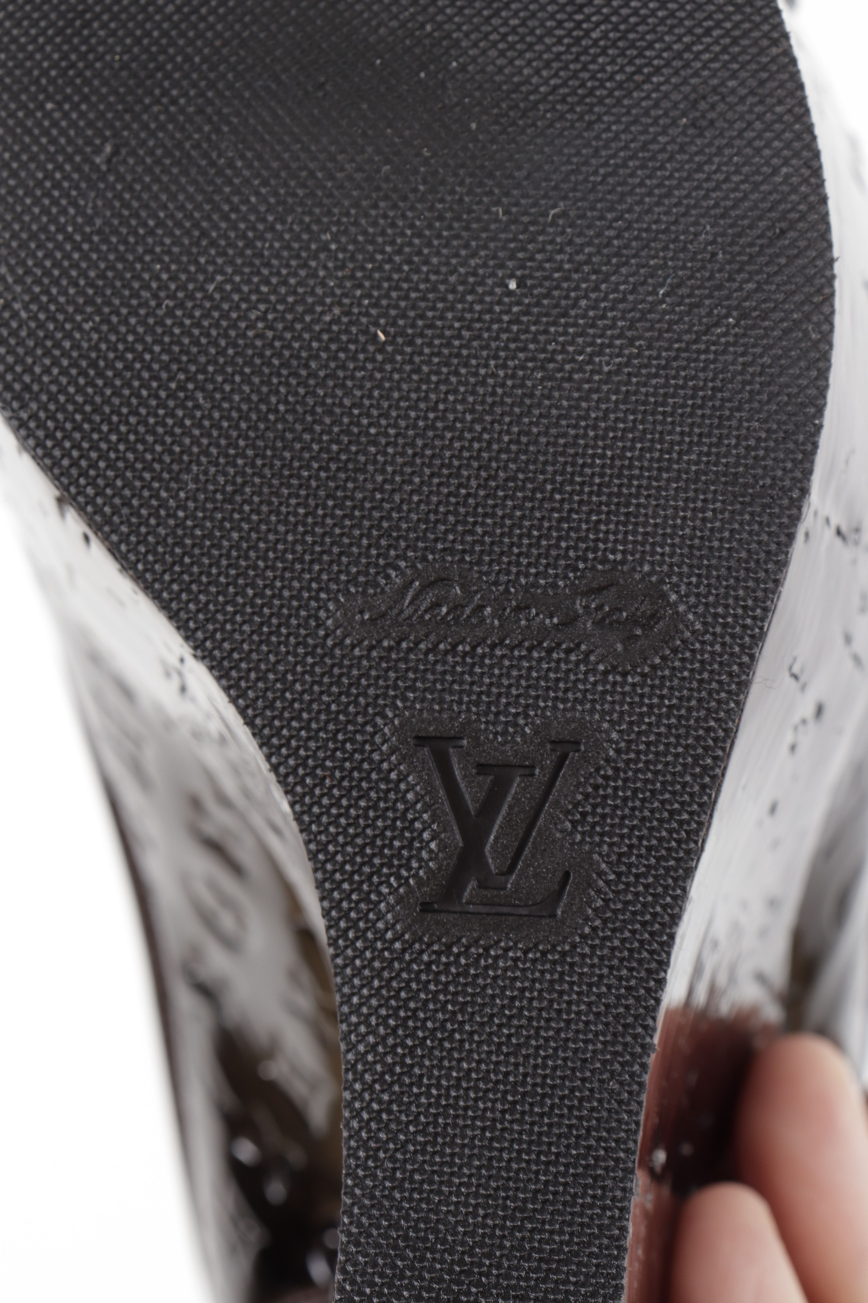 Louis Vuitton Louis Vuitton Monogram Patent Leather Burgundy Wedge Sandals Size US 7.5 / IT 37.5 - 11 Thumbnail