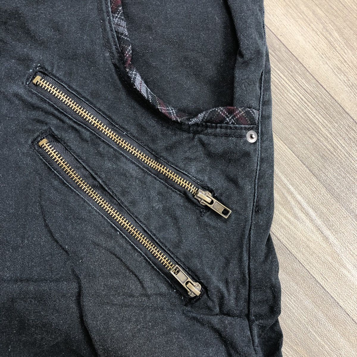 If Six Was Nine × Japanese Brand × Le Grande Bleu (L.G.B.) 🇯🇵 Japanese Double Waist Multi Zip Goa Gothic Style Pants Size US 35 - 6 Thumbnail