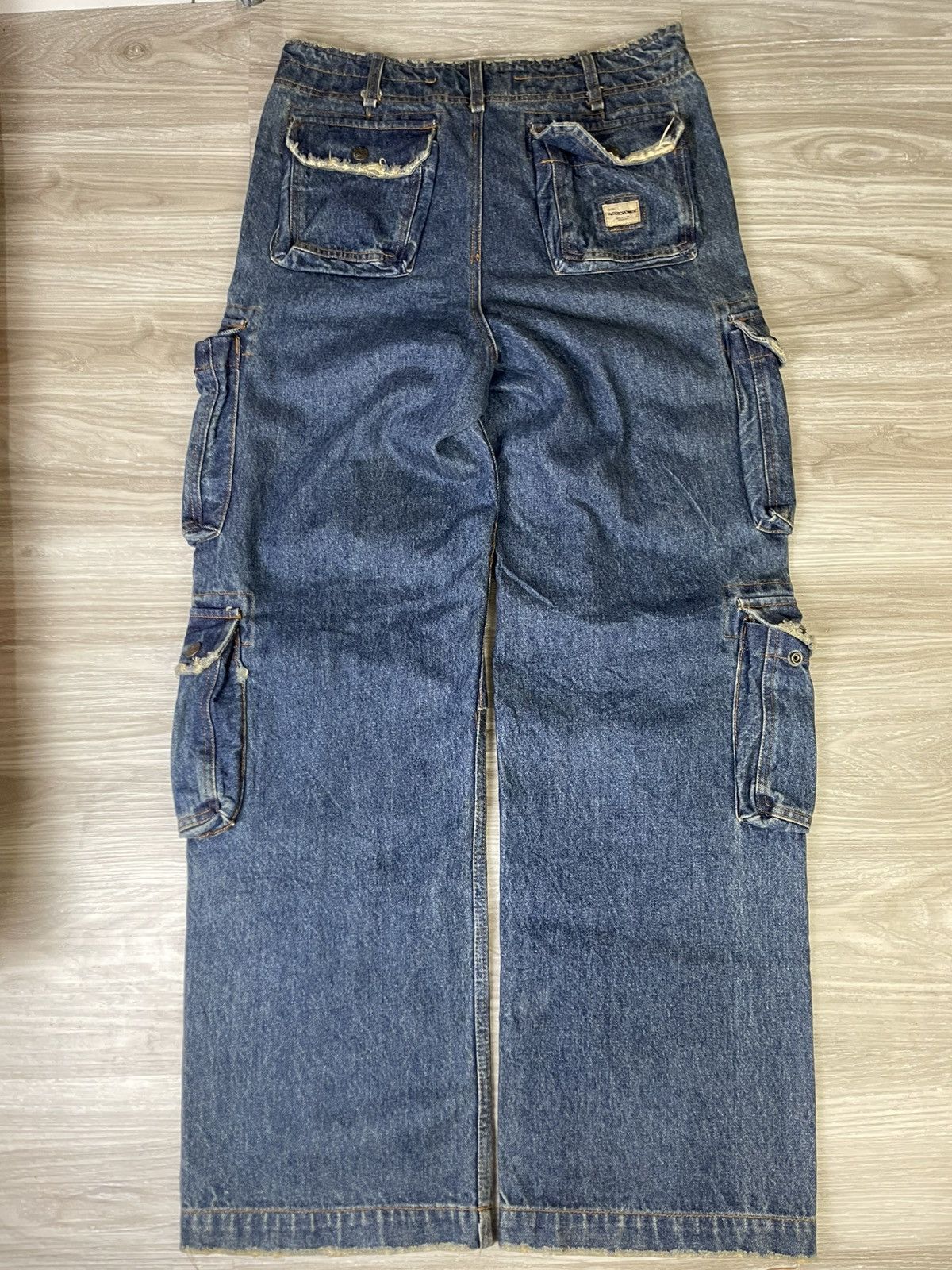 Abercrombie & Fitch × Vintage Abercrombie & Fitch Cargo Multi Pocket Blue Baggy Jeans Size US 37 - 6 Thumbnail