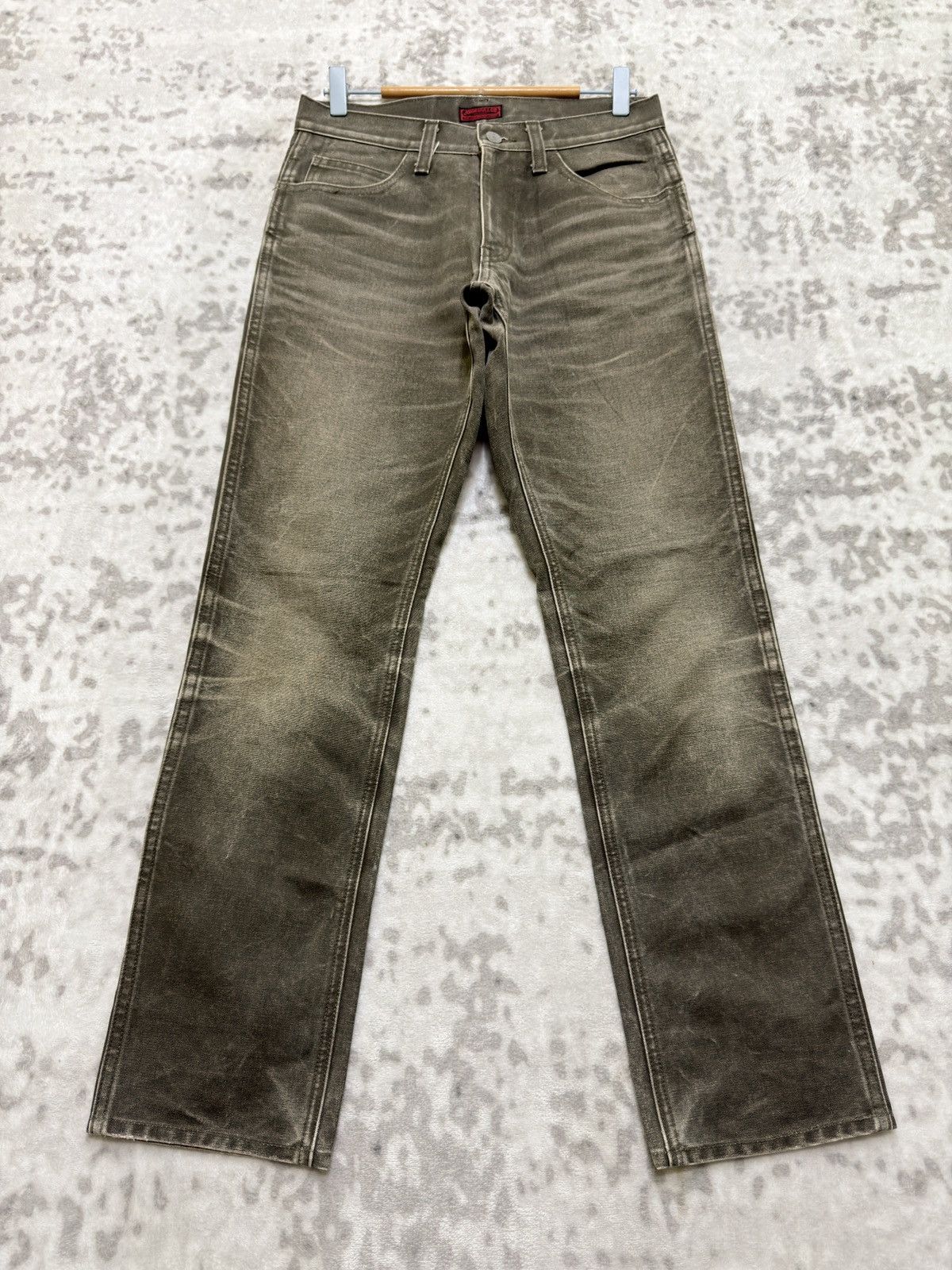 Johnbull Johnbull Y2K Distressed Faded Claw Whiskers Straight Denim Size US 28 / EU 44 - 1 Thumbnail