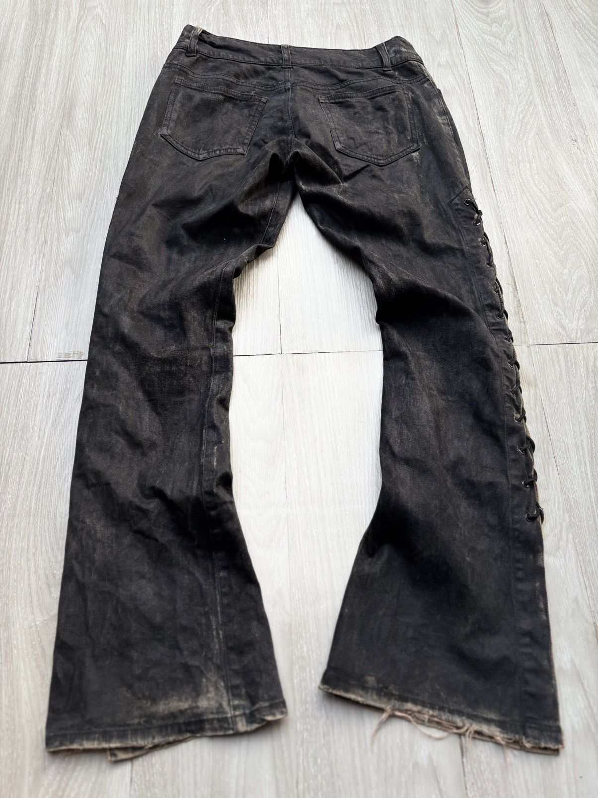 Japanese Brand VERTGARMENTS lace up flare jeans Size US 28 / EU 44 - 7 Thumbnail
