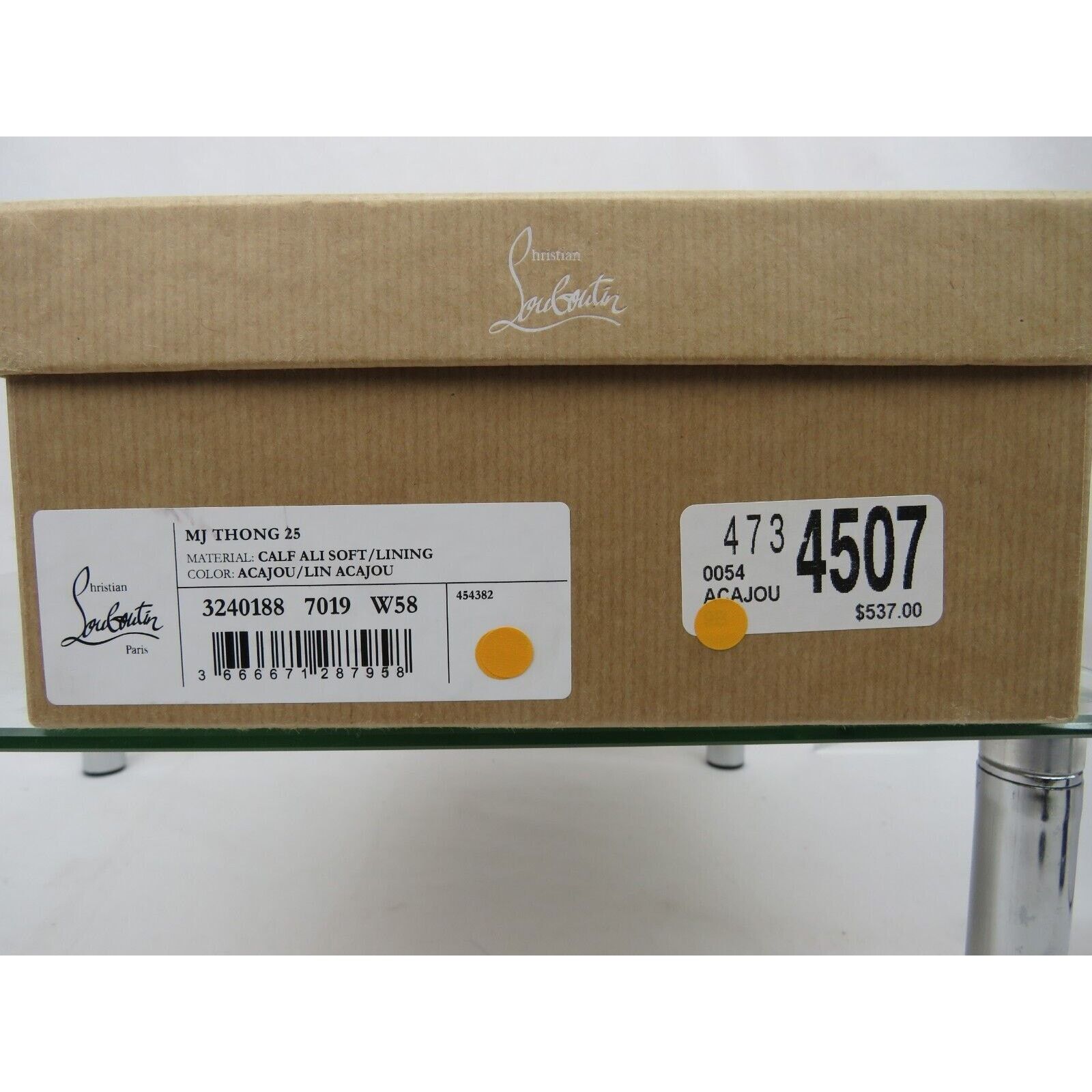 Christian Louboutin LOUBOUTIN MJ BROWN GOLD TONE CHAIN CL LOGO THONG SANDALS 39 Size US 9 / IT 39 - 13 Thumbnail