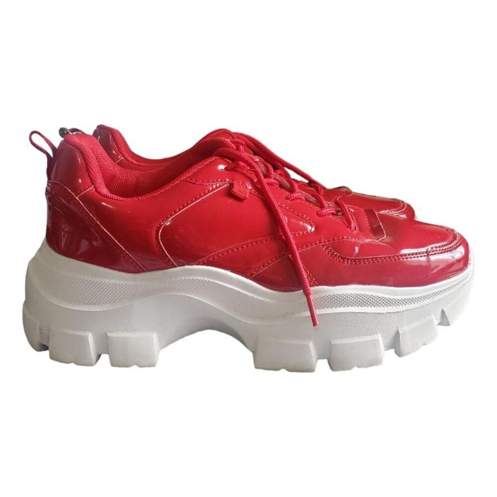 Designer SH112 Lucky Step Red Patent Ladies Fashion Shoes 10 Size US 10 / IT 40 - 1 Thumbnail