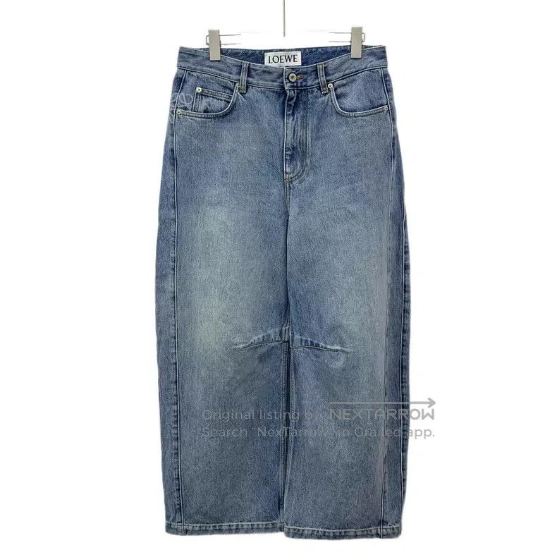 Loewe Loewe Blue washed cotton denim wide leg long pants Size 25" / US 0 / IT 36 - 1 Thumbnail